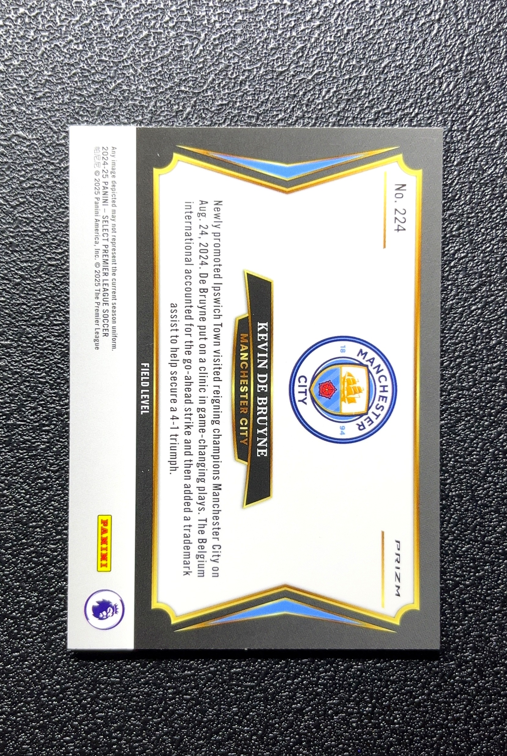 【小白1%代卖】2024 Panini Prizm Kevin De Bruyne 凯文·德布劳内 卡品如图 高价值 #224 Manchester City 曼城 0809