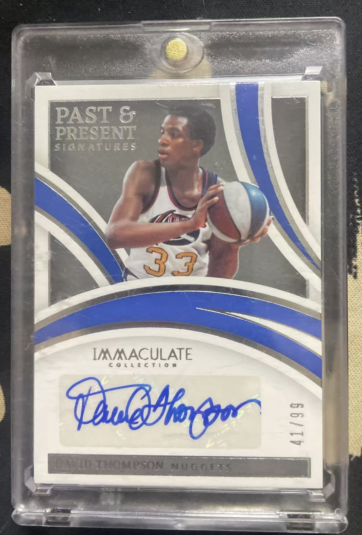 2021-22 Panini Immaculate David Thompson 大卫·汤普森 掘金 imm past present签 99编 签字 贴签 名宿 值得收藏(猴子卡社)