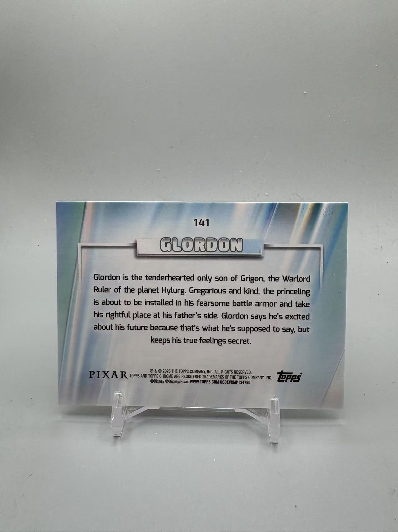 2026 Topps Disney glordon 【灰灰代拍】迪士尼 chrome 皮克斯 格罗登 黄绿变形虫折 225编 joe