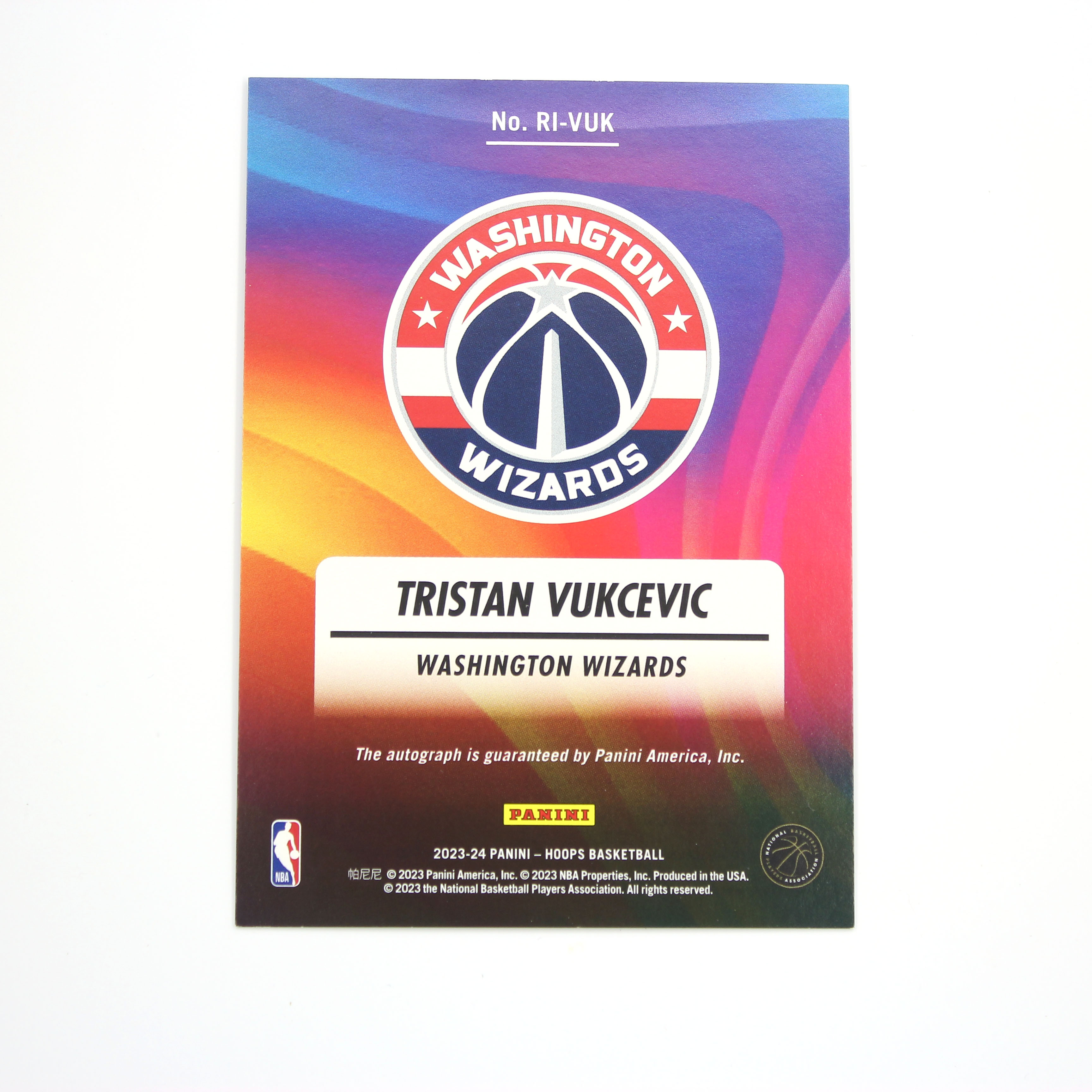 2023-24 Panini Donruss Tristan Vukčević RC 奇才新星 特里斯坦 武克切维奇 RC新秀签字 墨迹完美!【HOPE代卖(4.5%含卡淘)】