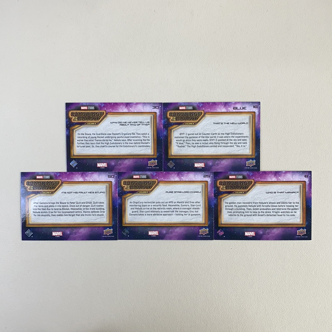 【弈卡代拍】2024 Upper Deck guardians of the galaxy 银河护卫队3 普卡 base 橙点点折 5张打包 品相如图 凑套必备 无理