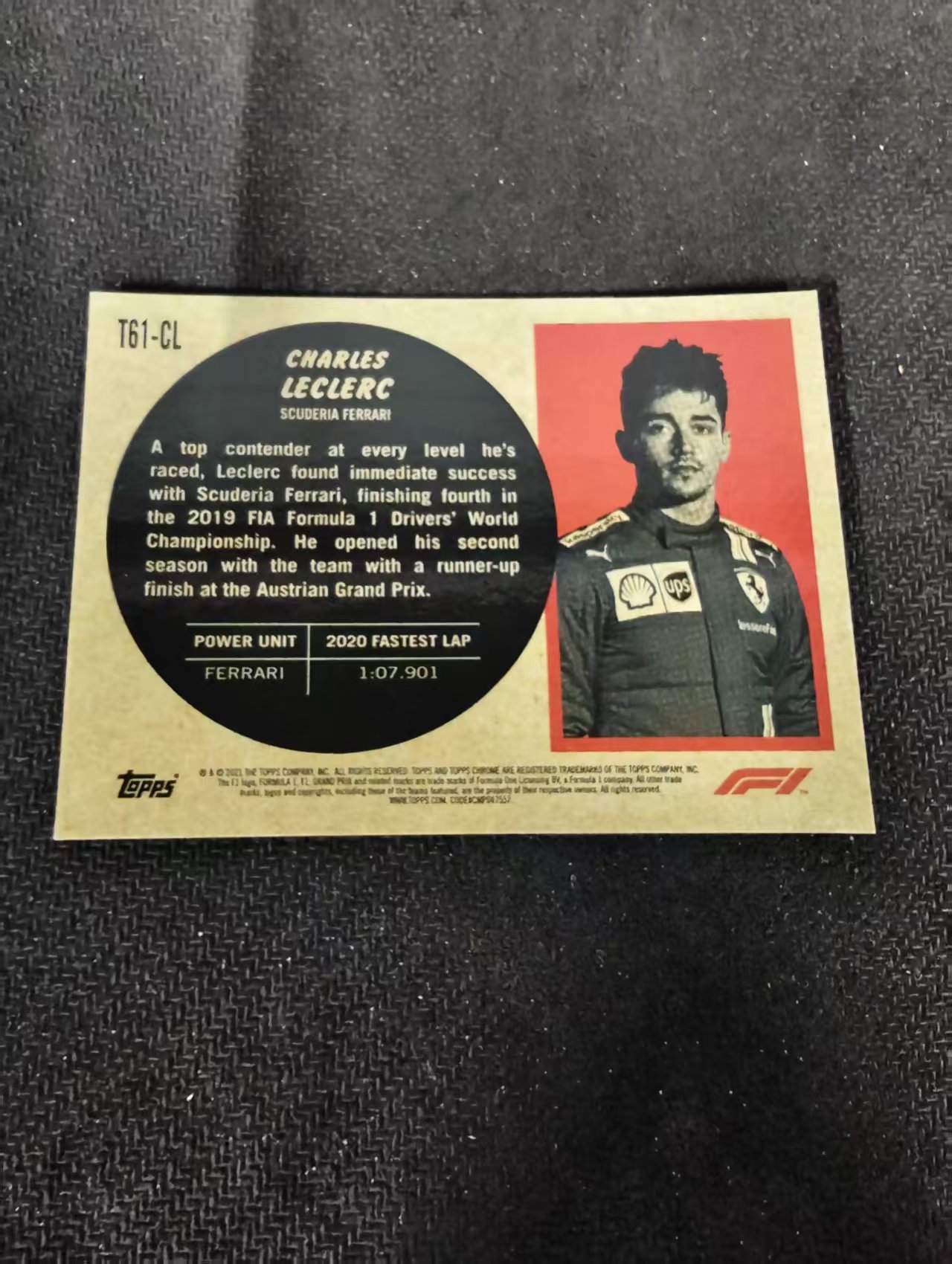 2021 Topps Chrome Charles Leclerc F1 法拉利 勒克莱尔 银折 F1 划痕 边角瑕疵 #CL