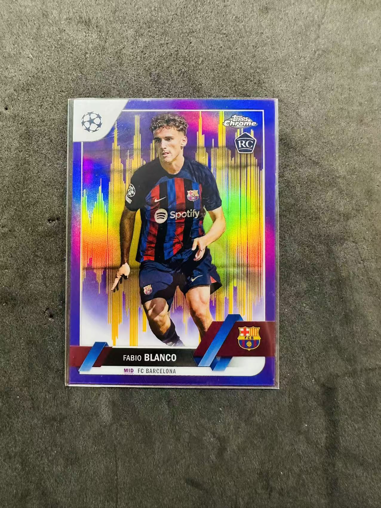 2023 Topps UEFA Fabio Blanco 欧冠 欧联 欧协 TC 西甲 巴塞罗那 巴萨 RC 法比奥.布兰科 紫地震折base 不保卡品 凑套必备(A7)
