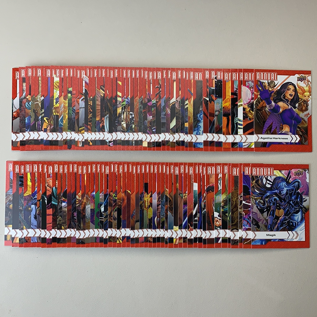 【弈卡代拍】2023 Upper Deck Marvel 漫威 ANNUAL 2022-23年度年鉴 普卡Base 红平行 套卡1-100张齐 全套打包 品相如图 凑套必备 哈拉