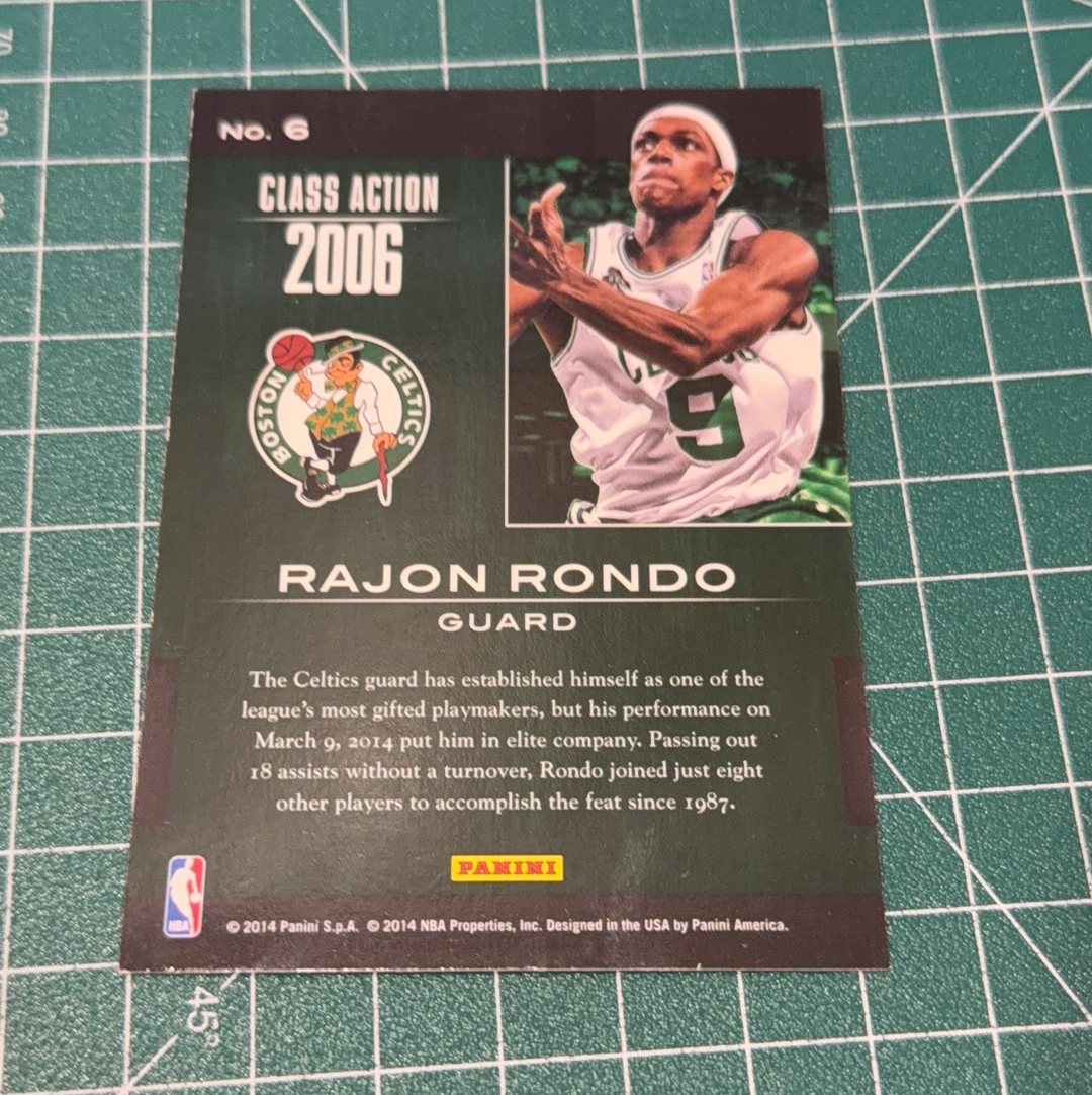 2014-15 Panini S.p.A Rajon Rondo 中雅图/中亚图 拉简朗多 隆多 Class Action特卡 闪卡 新秀年选图老卡 绝版卡 稀有大比例
