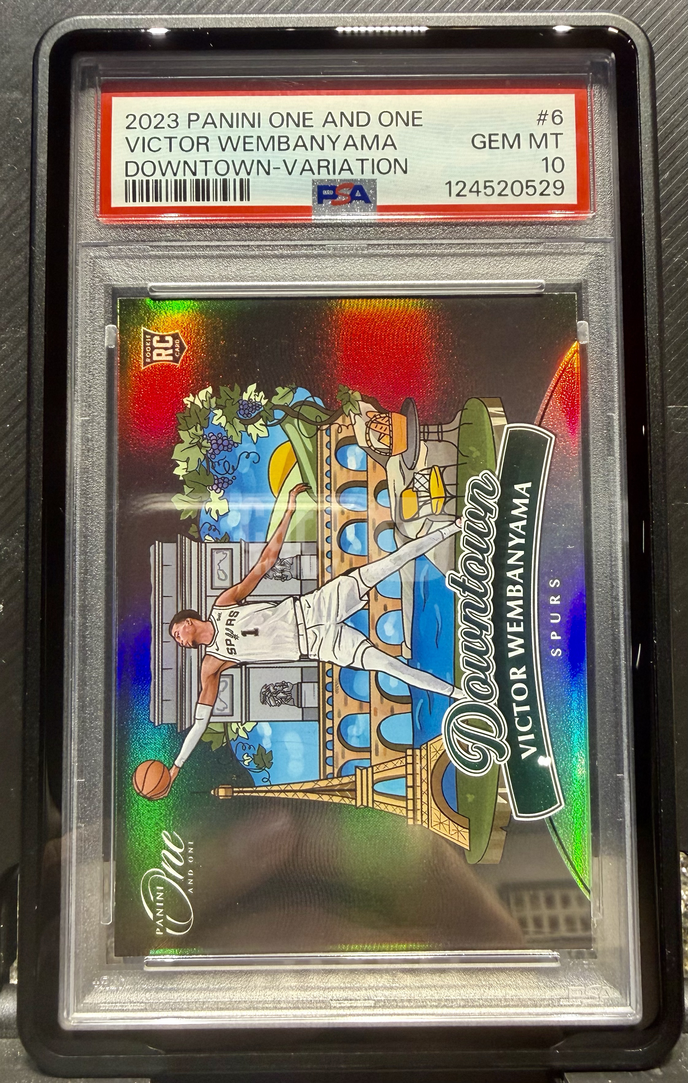 2023 Panini ONE AND ONE DOWNTOWN Victor Wembanyama RC #6 PSA10 马刺 维克托 文班亚马 新秀 ssp hit 大比例 折射 斑马 联盟门面
