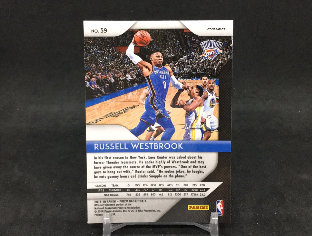 【DC拍卖】12.08 PANINI PRIZM 三色折 雷霆队全明星后卫 联盟历史三双王 威少 拉塞尔 威斯布鲁克 凑彩虹必备