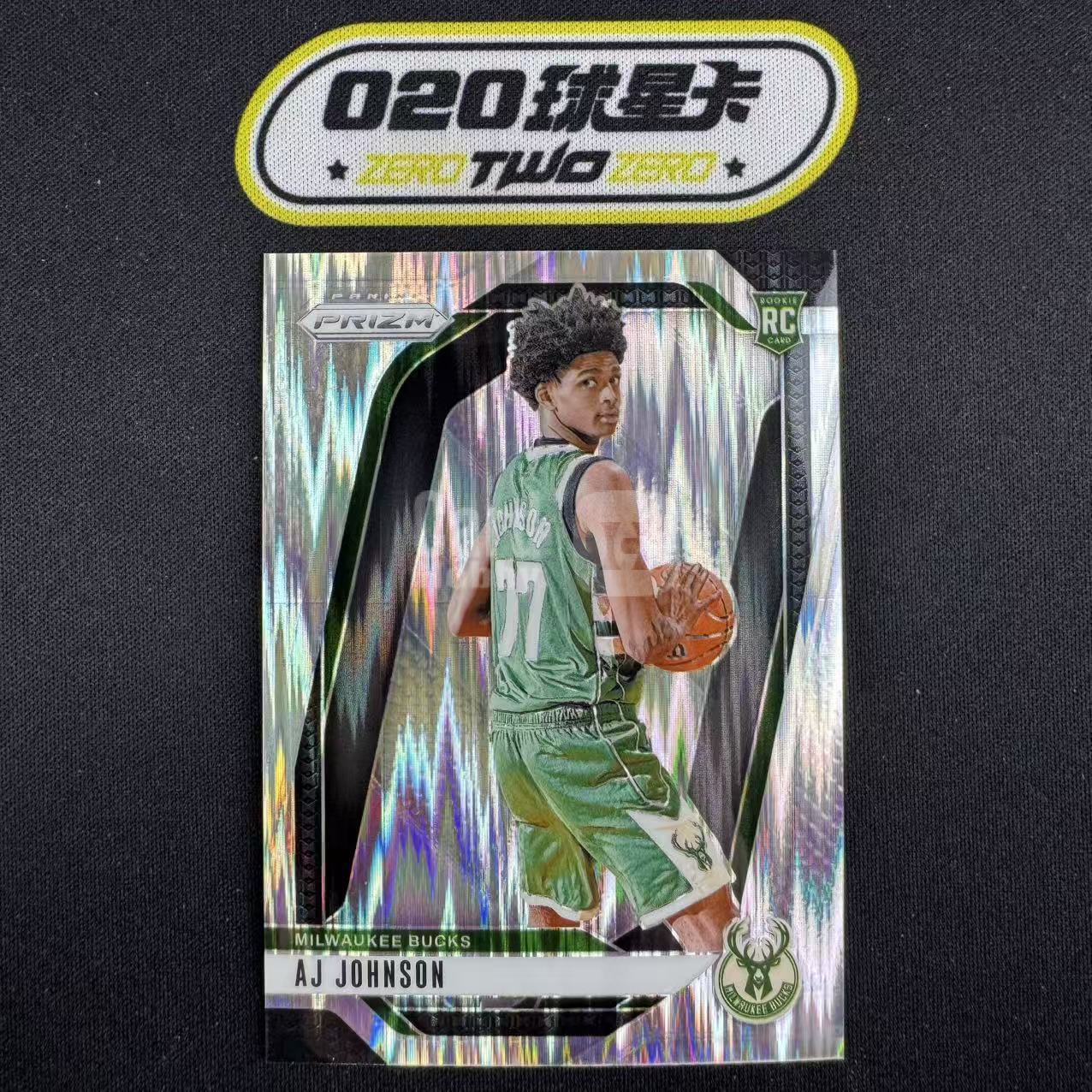 2024-25 Panini Prizm AJ Johnson AJ 约翰逊 新秀RC 217/249编 银瀑布折 雄鹿 微瑕如图(GZ01)