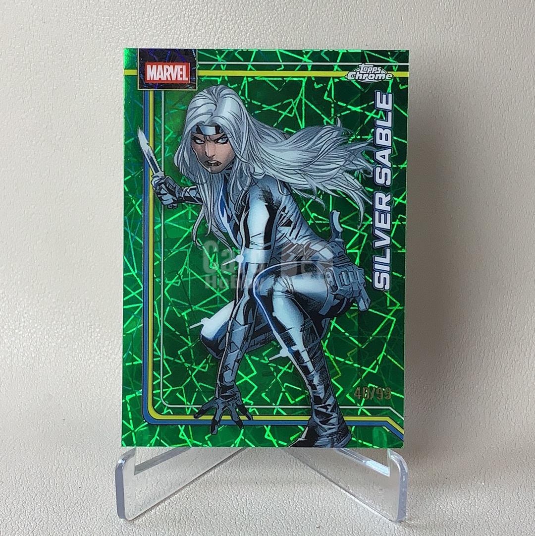 2026 Topps Marvel (MCU) Comics Chrome 漫威TC Silver Sable 银貂 40/99编 绿镭射折 激光折 折射 品相如图 凑套必备 佑哥