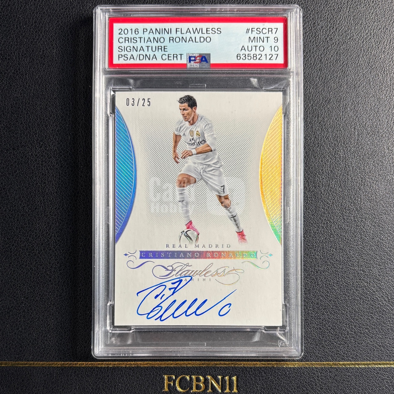 【FCB拍卖】2015-16 PANINI FLAWLESS RONALDO C罗 罗纳尔多 签字 卡签 25编 03/25 银半球 PSA9/10 POP2 招牌系列 皇马 曼联 尤文 葡萄牙 元年手提｛SDN92｝FCBN11代理拍卖W