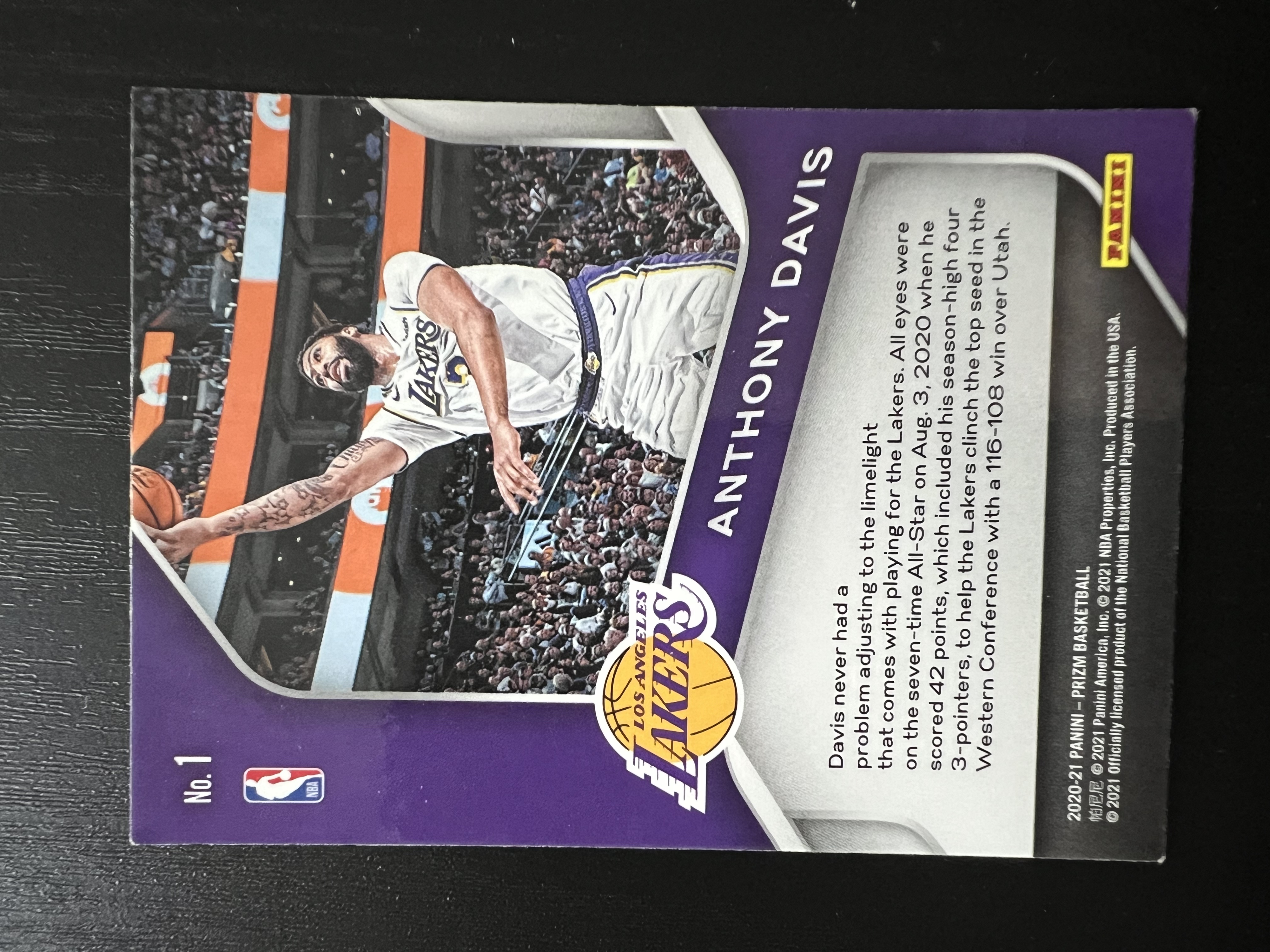 2020-21 Panini Prizm Anthony Davis 安东尼戴维斯 浓眉 湖人 统治特卡 (QYANG-A10)收藏凑套 卡品如图 免费代拍
