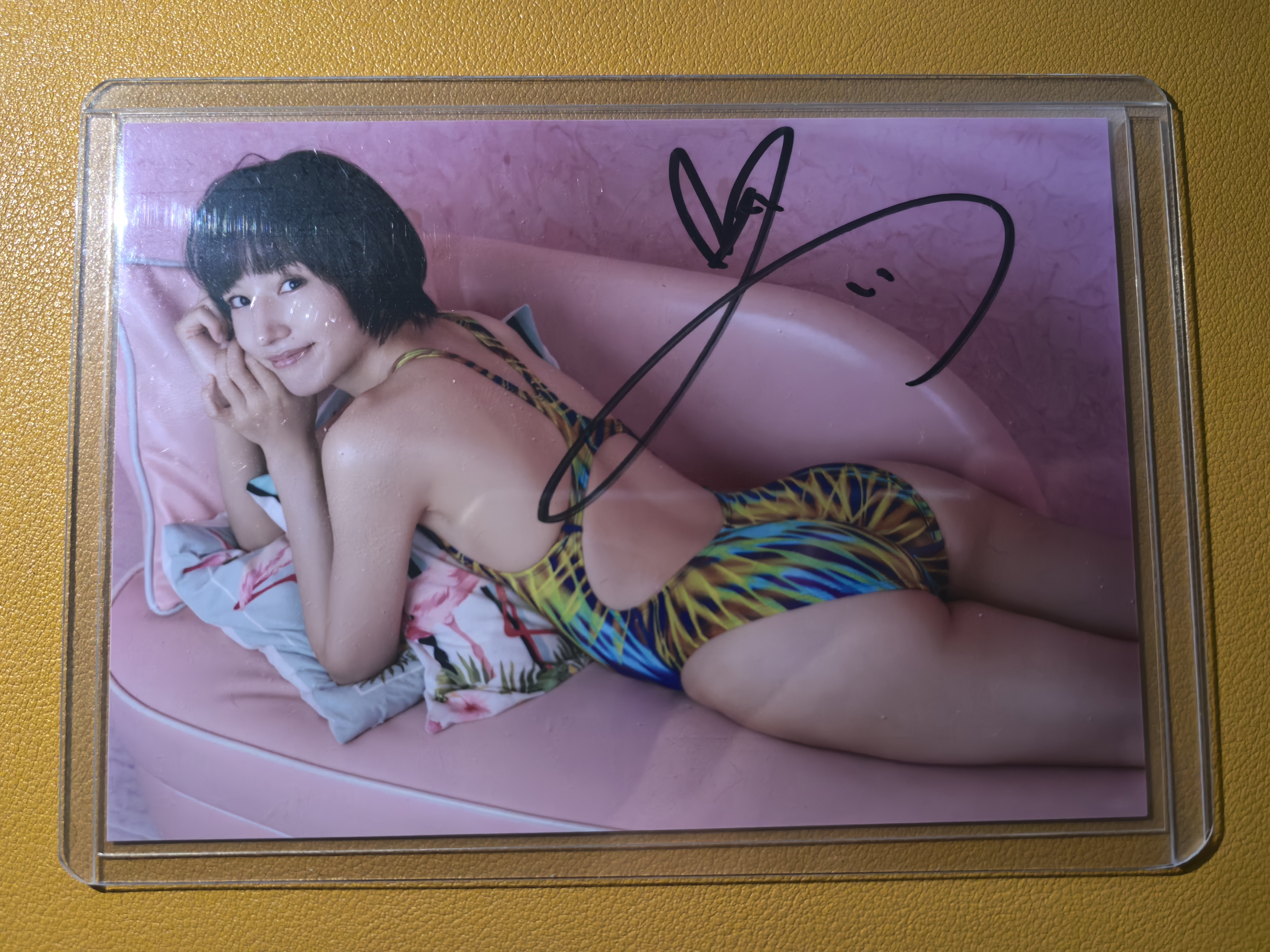 偶像艺人模特【日本代购】大张卡签完美签字 实卡超好看绝版稀有美女车模妹卡