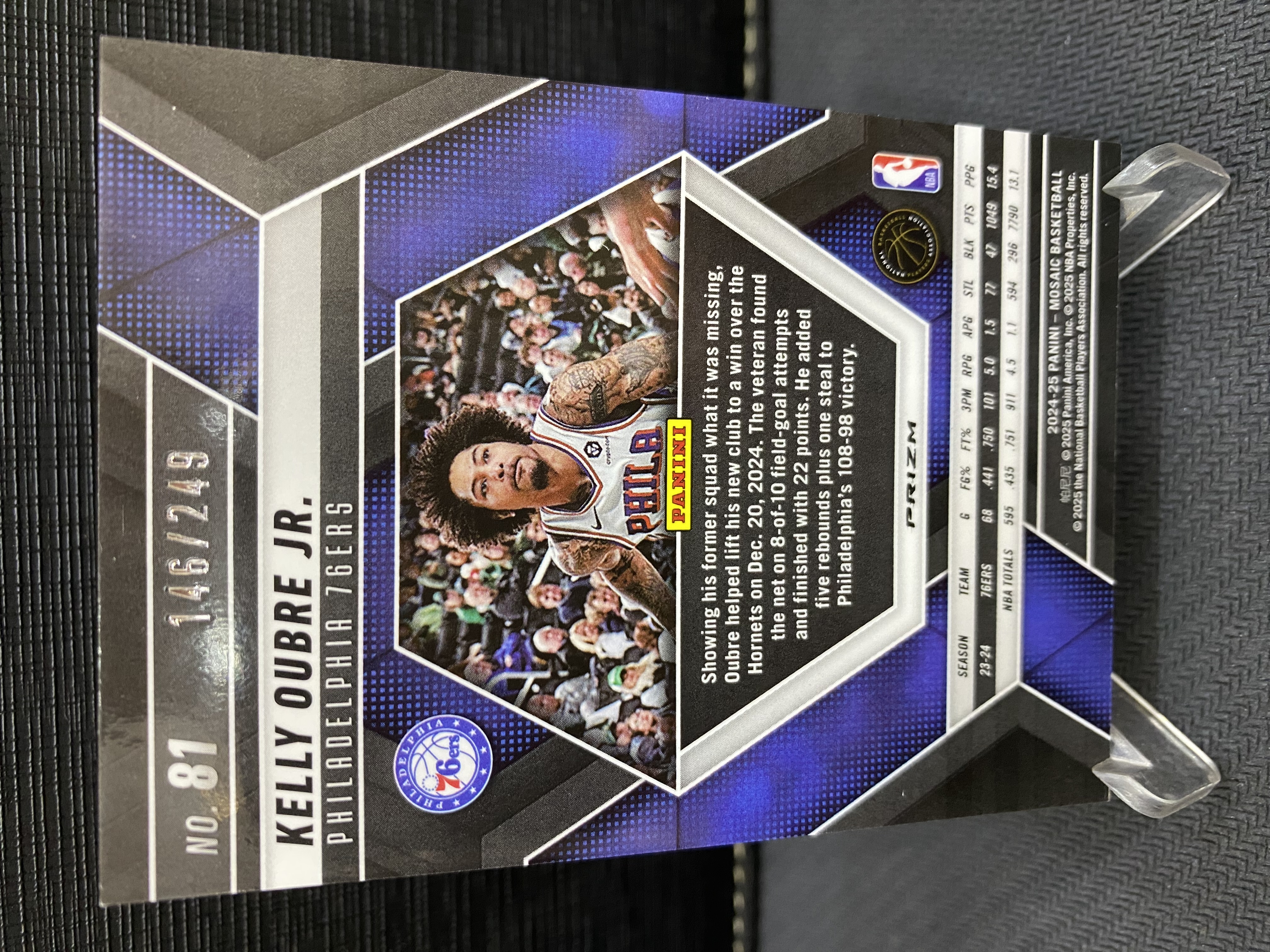 2024-25 Panini Mosaic Kelly Oubre Jr. RC 马赛克 凯利 乌布雷 折射 橙折 橙马赛克折 249编 收藏必备 卡品如图 -老道-【乌苏拍卖】