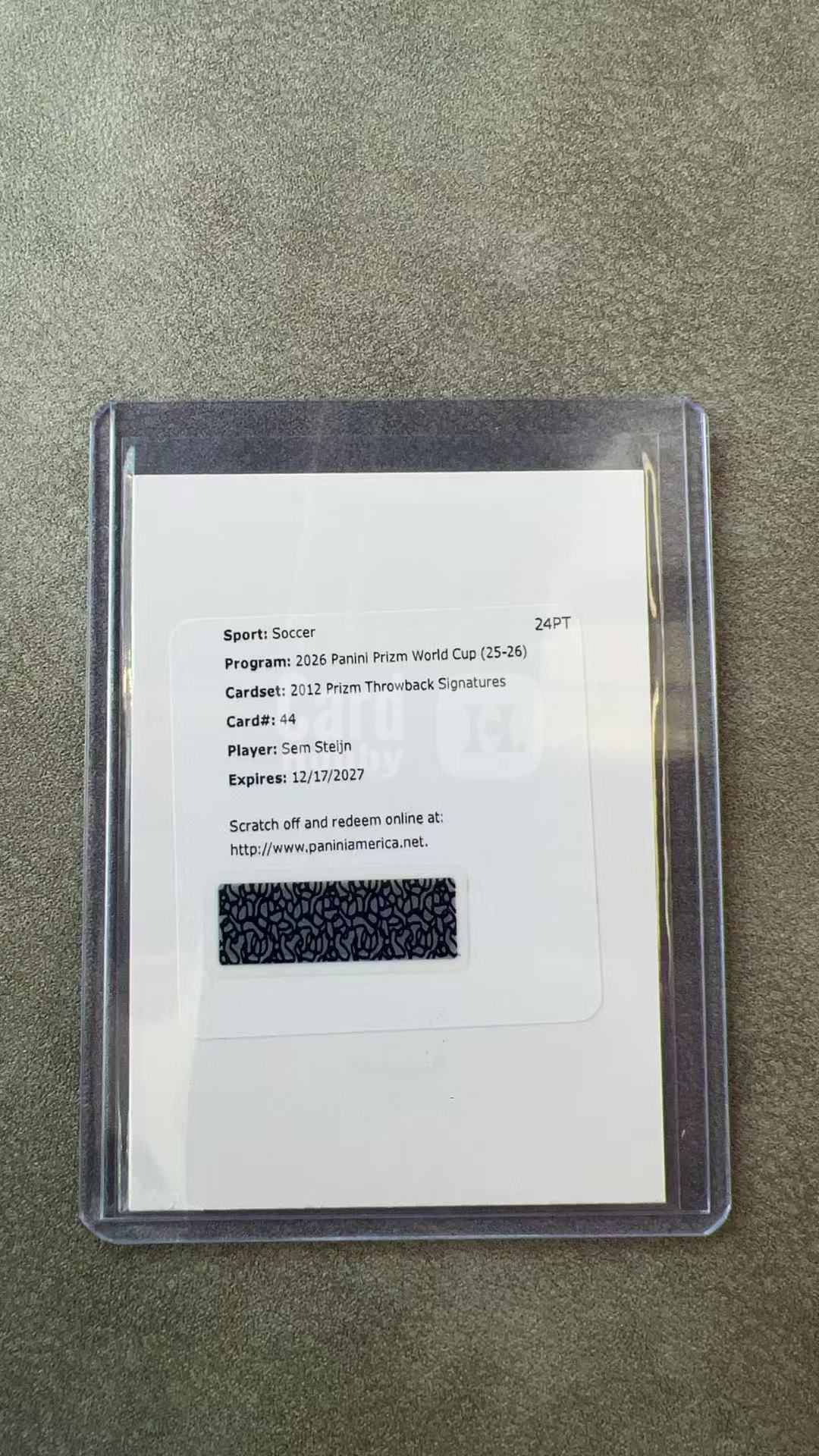 8108【330球星卡实体店代卖】2026 Panini pz世界杯 Prizm 塞姆斯泰恩Sem Steijn 2012 Prizm Throwback Signatures 交换板(UK23)