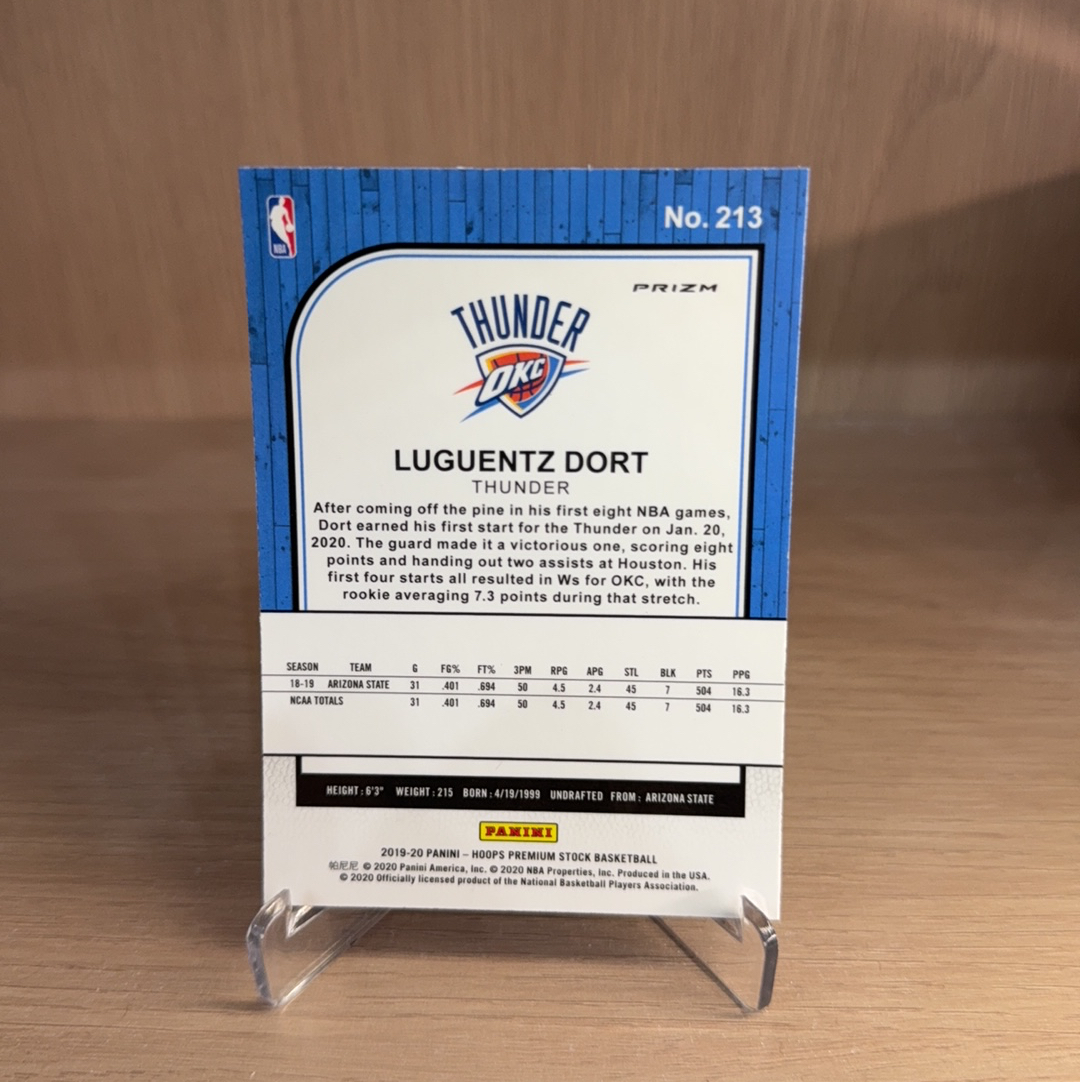 2019-20 Panini NBA Hoops Luguentz Dort RC 【免费代卖】雷霆 新秀 RC 多尔特 银折 瀑布折 折射 专收必备 值得收藏!!