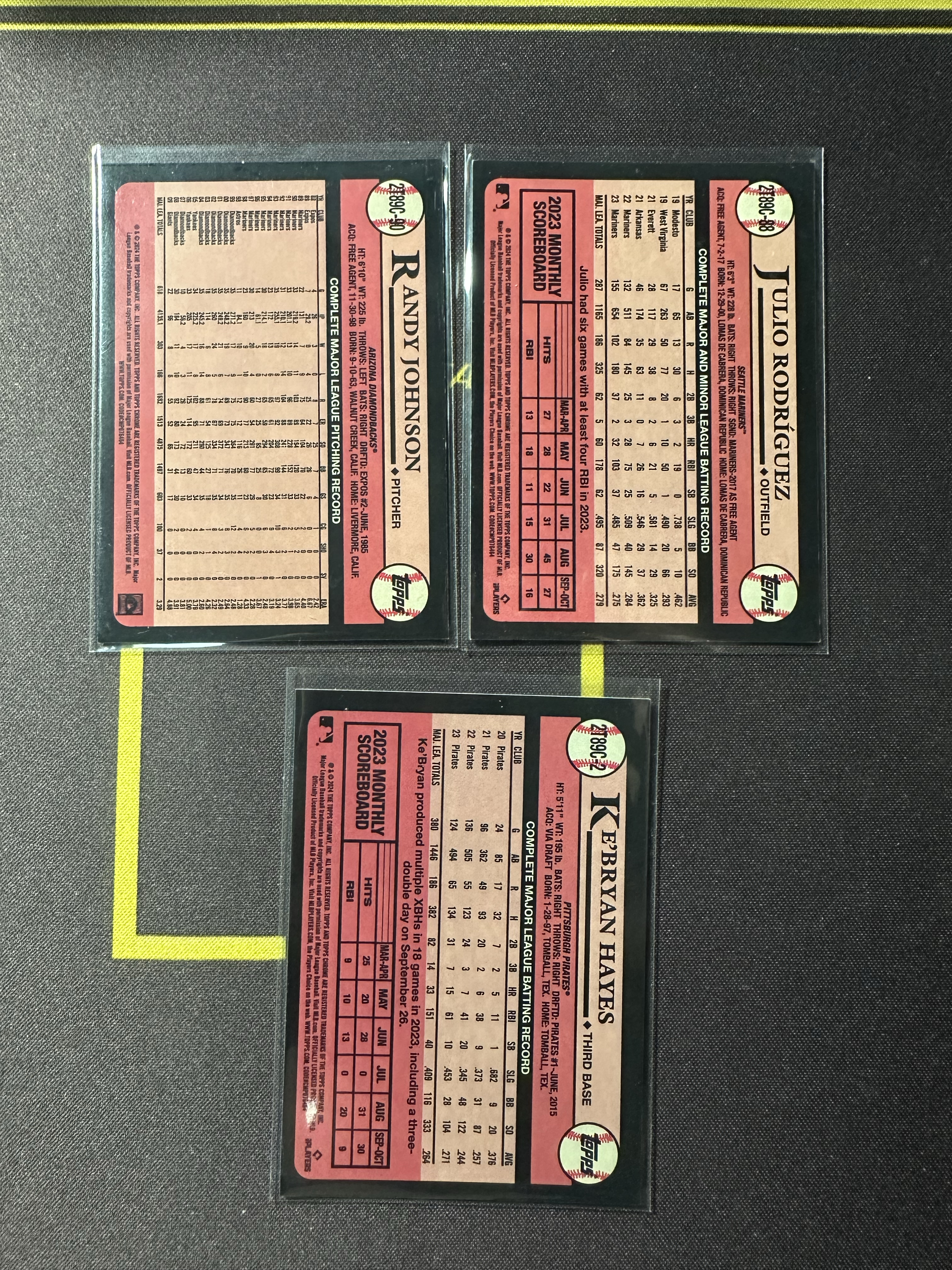 【主演出卡】2024 topps 银包 绿mojo lot 水手 Juilo Rodriguez,Randy Johnson,海盗 Hayes /199编mojo折lot