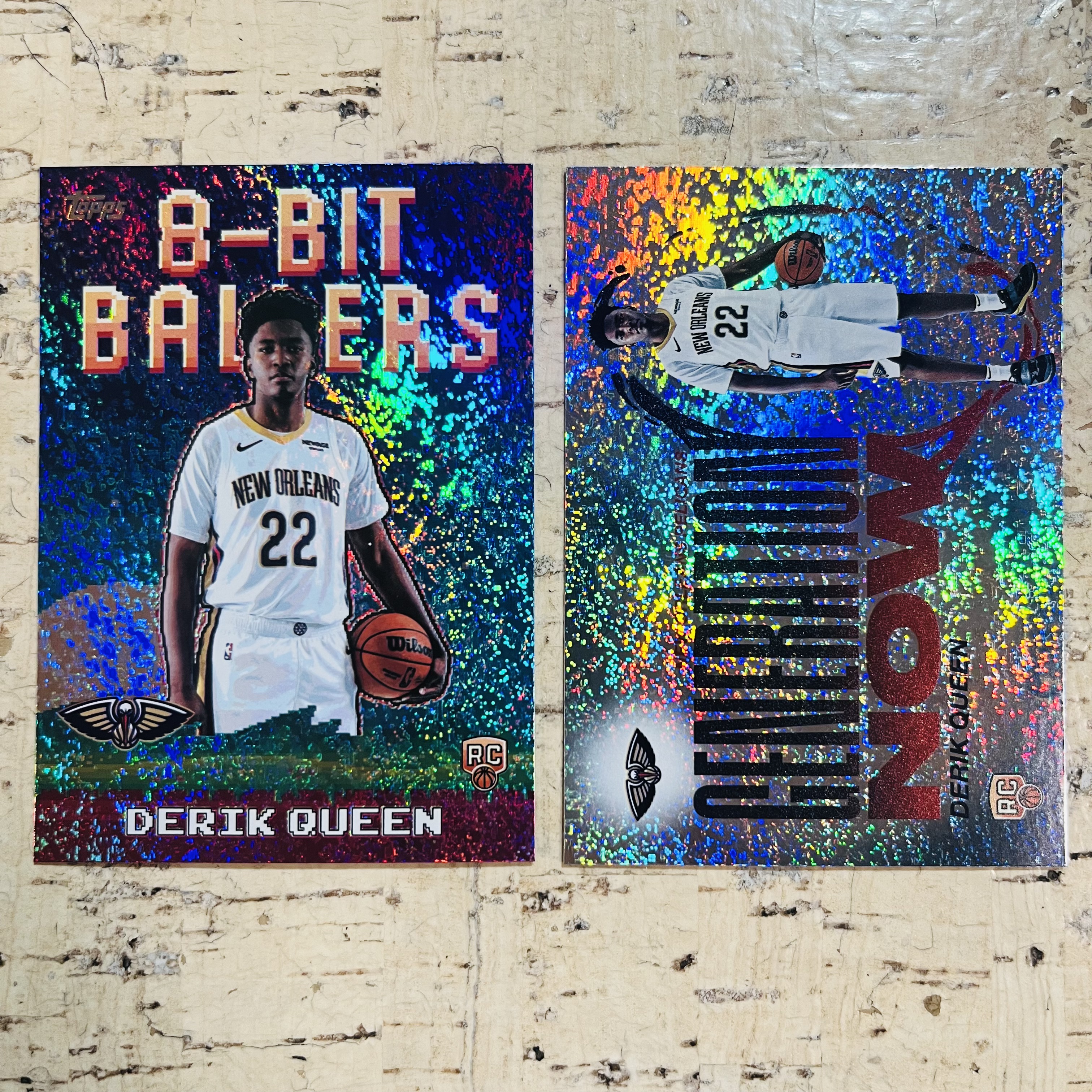 2025-26 Topps Flagship Derik Queen RC 新秀 鹈鹕 奎因 银闪折 2张打包 银点点折 银碎点折 银碎花折 8-bit 像素 generation now 特卡