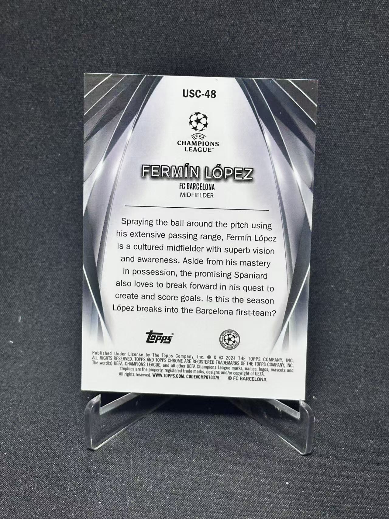 2024 Topps UEFA Champions League fermin lopez RC 【哆哆卡社】费尔明·洛佩斯 150编 欧冠 新秀 卡品如图
