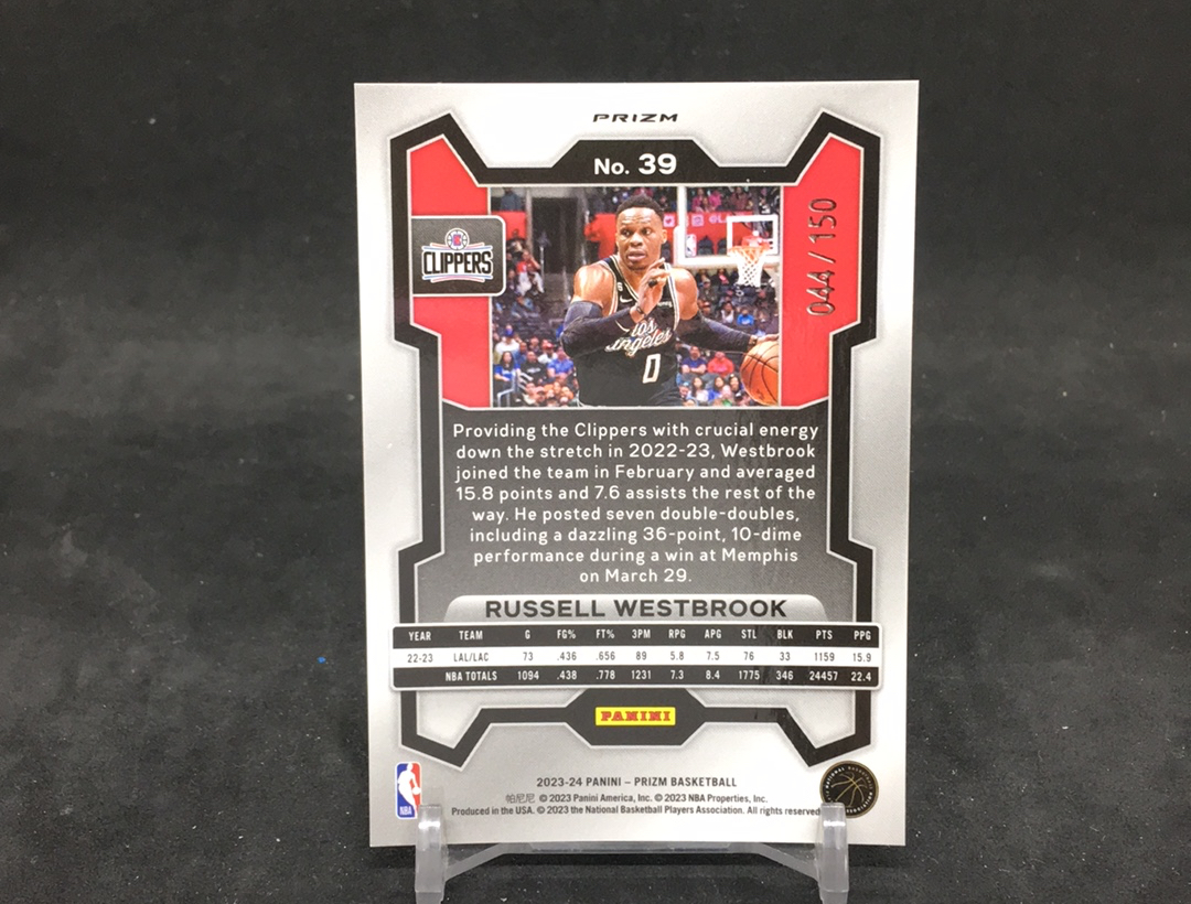 【DC拍卖】12.03 PANINI PRIZM 150编PREMIUM SET折 快船队全明星后卫 联盟历史三双王 威少 拉塞尔 威斯布鲁克 凑彩虹必备