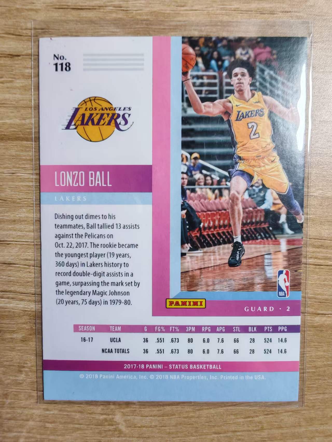 2017-18 Panini Status Lonzo Ball RC 朗佐 鲍尔 新秀
