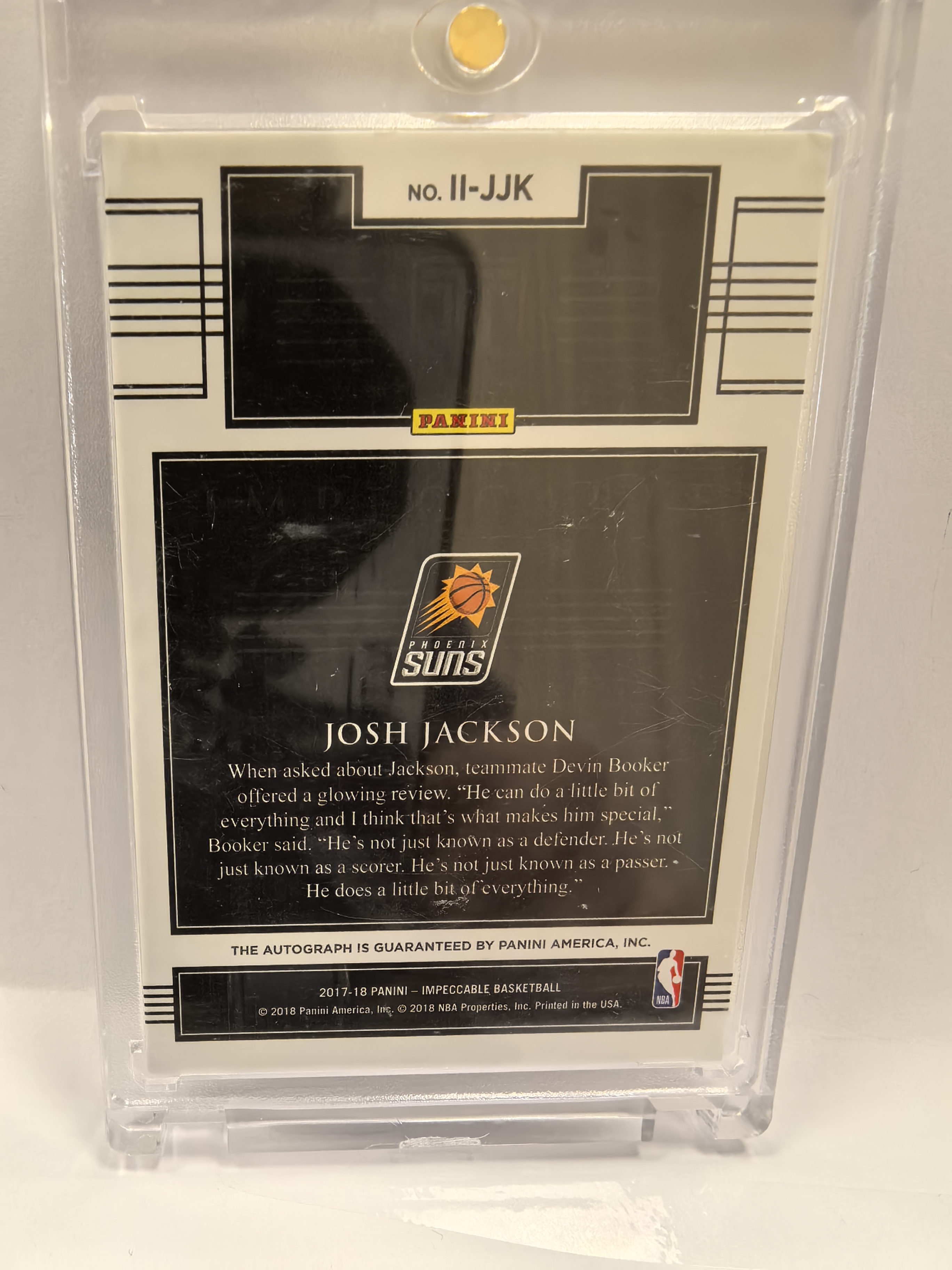 2017-18 Panini Impeccable Josh Jackson 小真金 太阳 约什 杰克逊 /99编 卡签 签字 专收必备 卡品如图