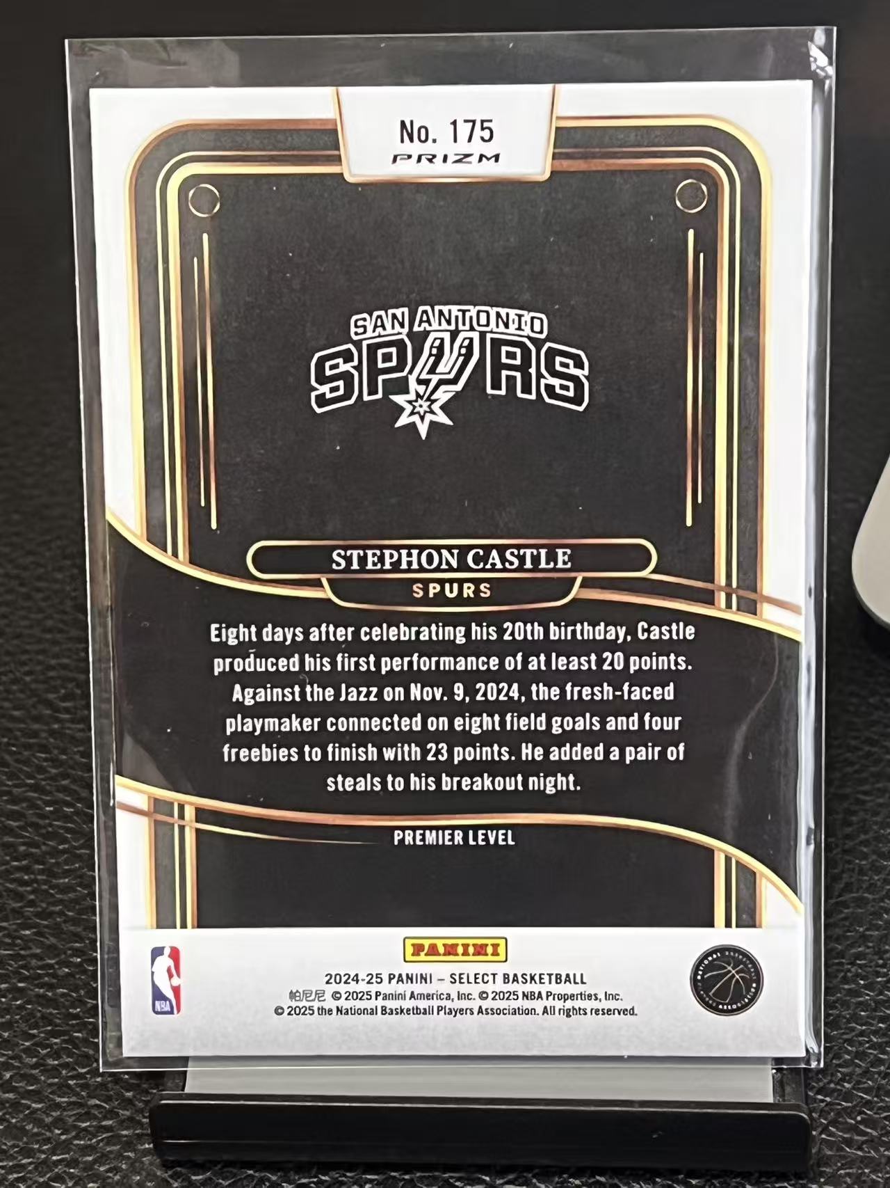 2024-25 Panini Select Stephon Castle RC 新秀年 马刺 马刺 卡斯尔 二级 圈圈折 折射【小姨 孔】