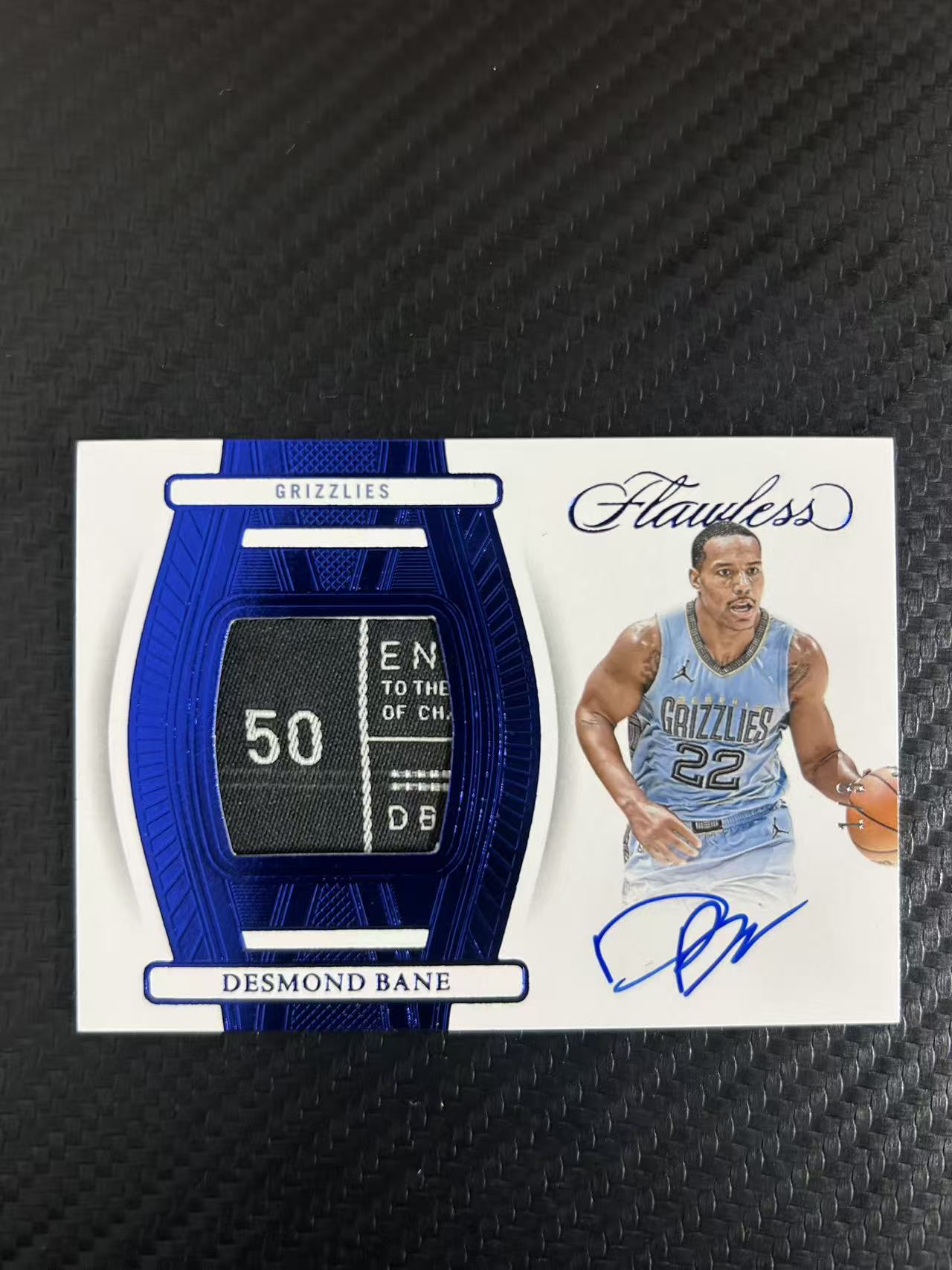 2023-24 Panini Flawless Desmond Bane #FPA-BNE【灯灯拍卡】 手提 灰熊 戴斯蒙德贝恩 签字 卡签 暴力 切割 TAG 水洗标物料卡签 1/3编首编【麦浪风】