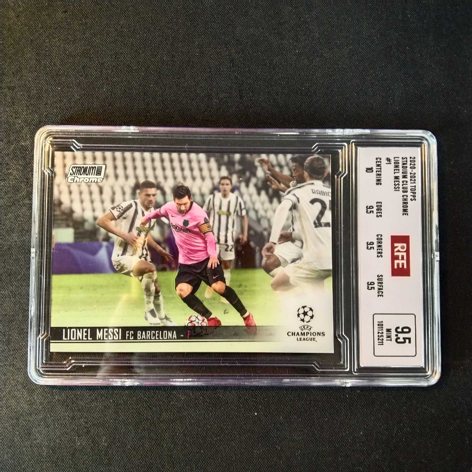 2020-21 Topps Stadium Club Chrome 球王梅西 评级卡 巴萨 实卡精美稀有 品质保障 投资收藏必备 生日礼物 【KUROKO】