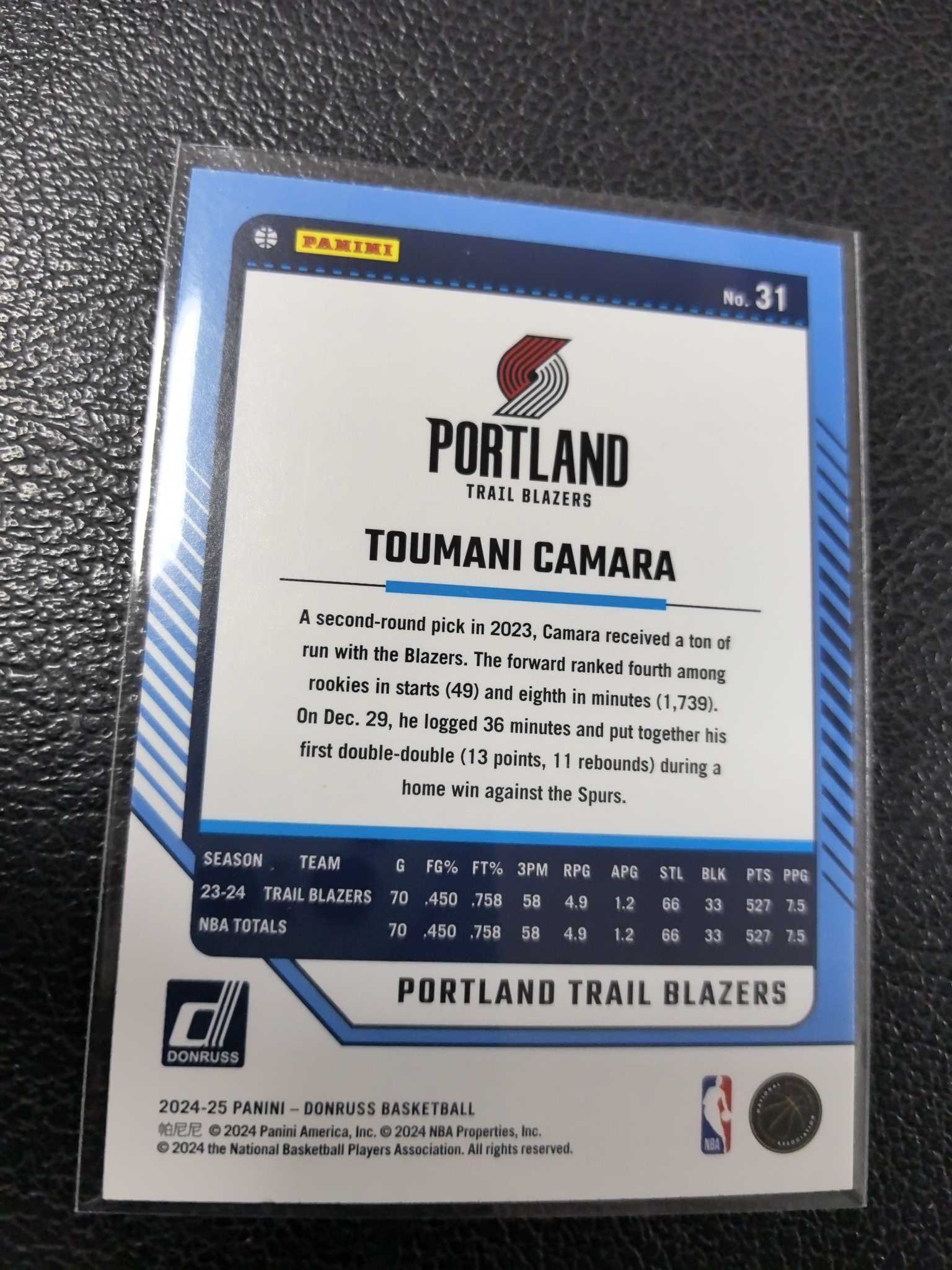 2024-25 卡马拉 199编 杜蕾斯 开拓者 12-1