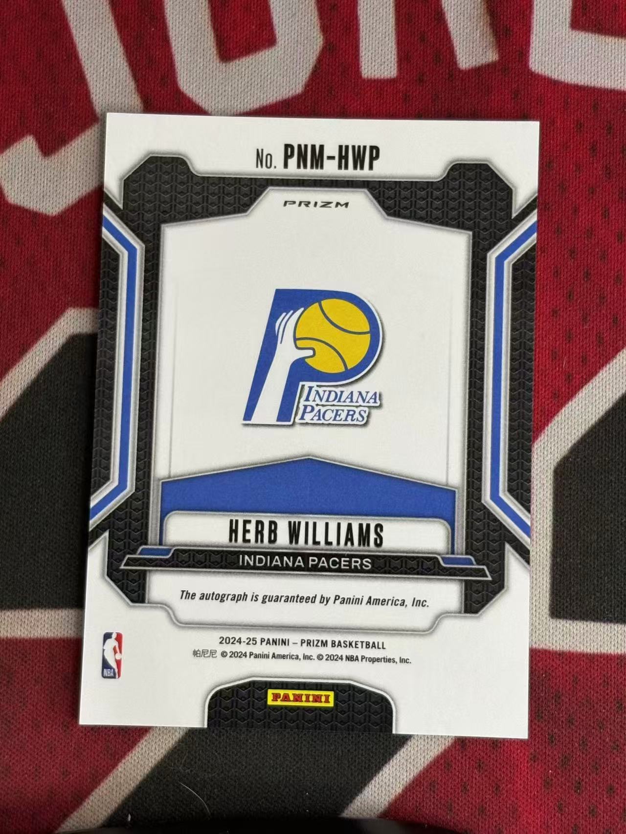 2024-25 PANINI PRIZM PZ系列 HERB WILLIAMS 步行者名宿 赫伯威廉姆斯 签字卡 书法签字卡 银折 折射 专收凑套必备【烂臭嘴拍卖】