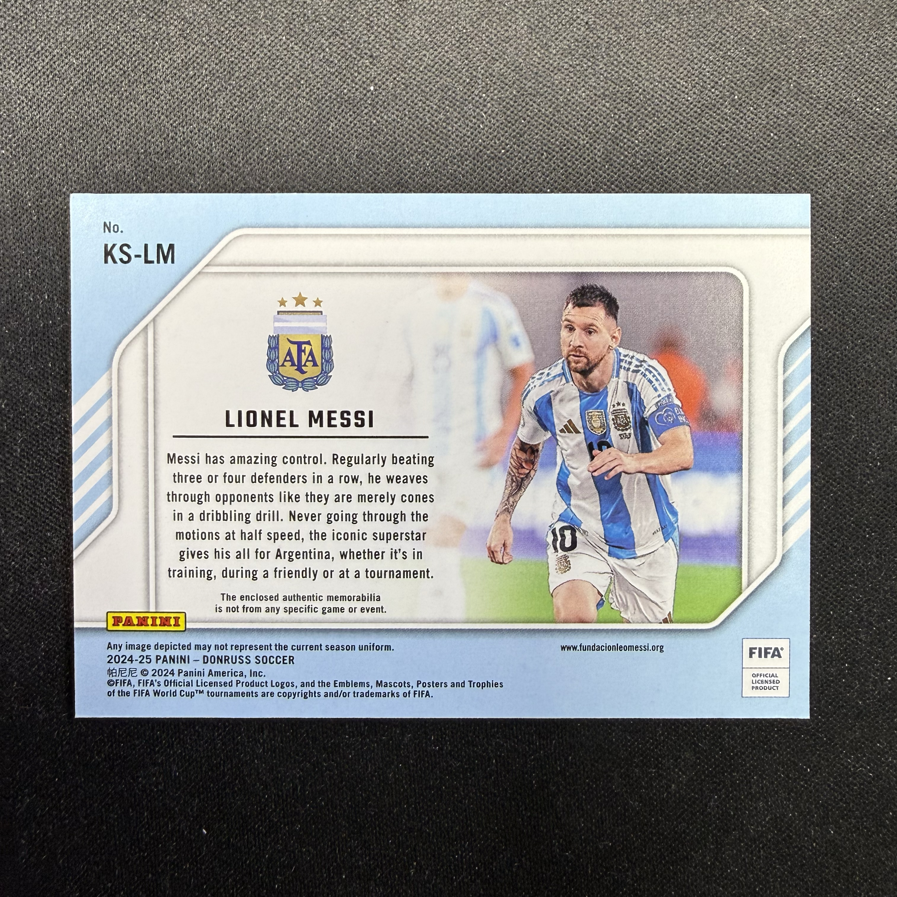 2024-25 Panini Donruss Lionel Messi 【SC拍卖】杜蕾斯 梅西 阿根廷 小窗物料 瑕疵如图收藏必备(david徐)