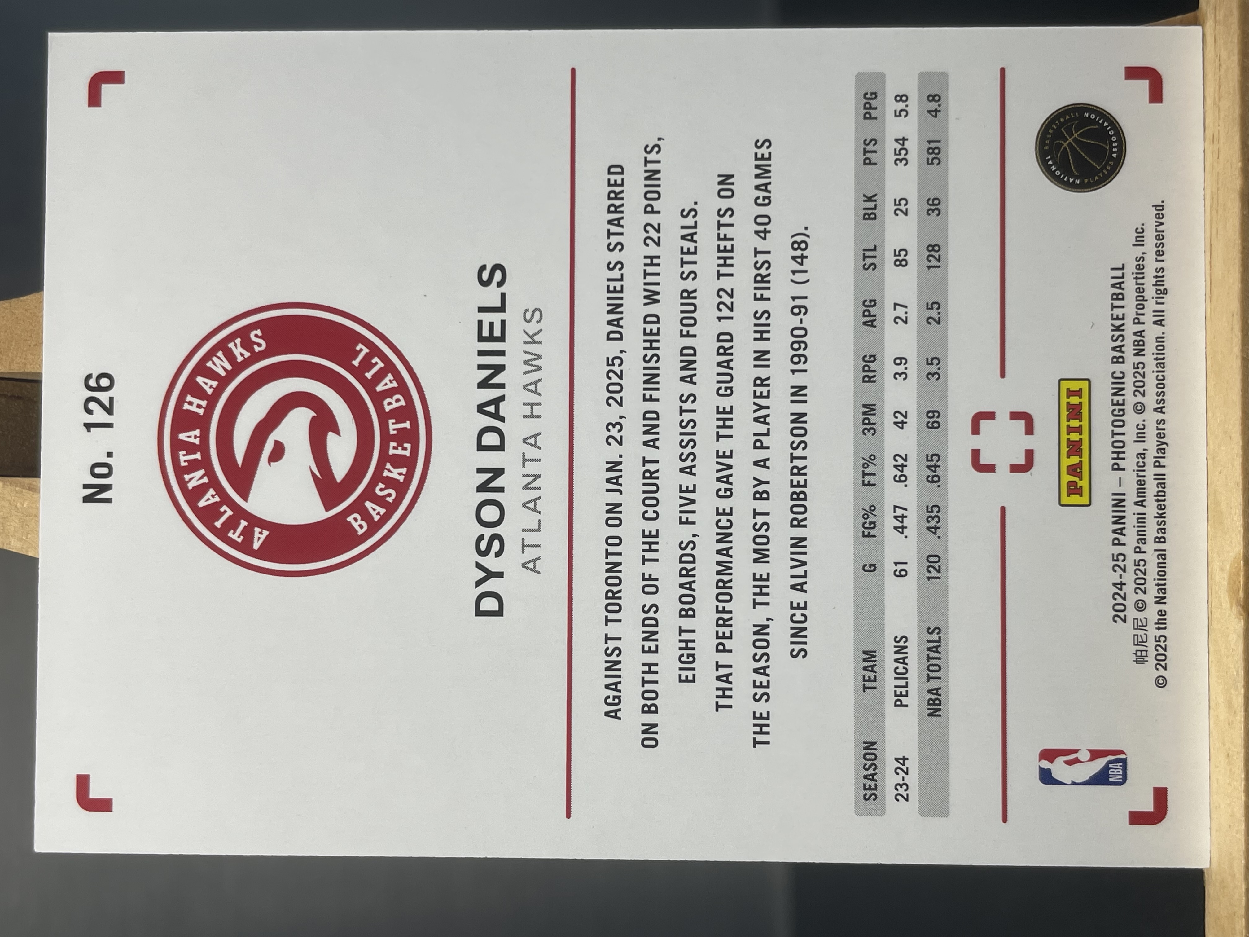 (B9) 2024-25 PANINI 上镜系列 戴森 丹尼尔斯 老鹰 实卡好看 收藏凑套必备 卡品如图 !!!