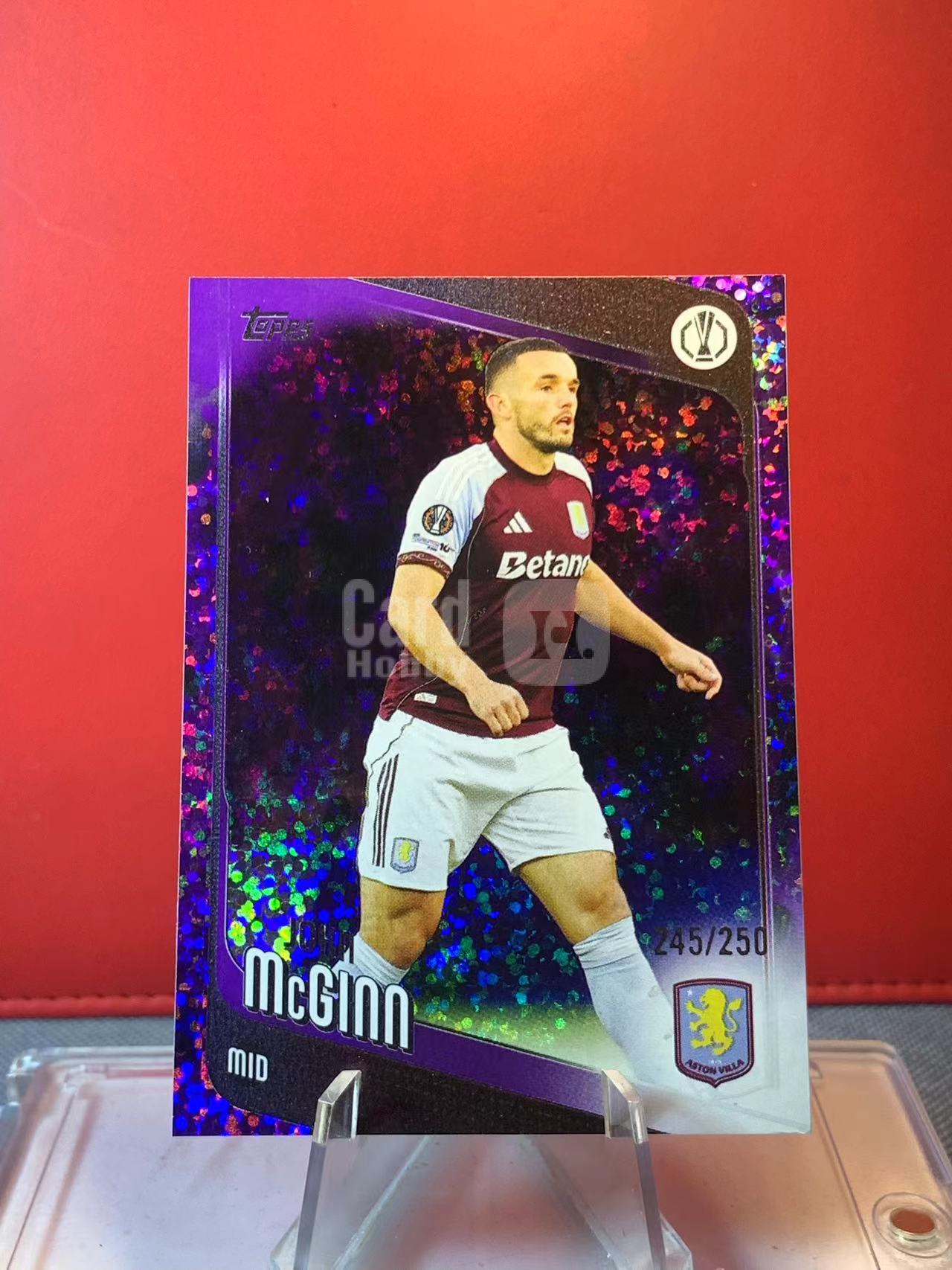 (詹叔代拍)2025-26 Topps Chrome John McGinn 麦金 245/250编 紫碎冰折 阿斯顿维拉 欧冠TC 卡品如图 顺丰寄付 泰山