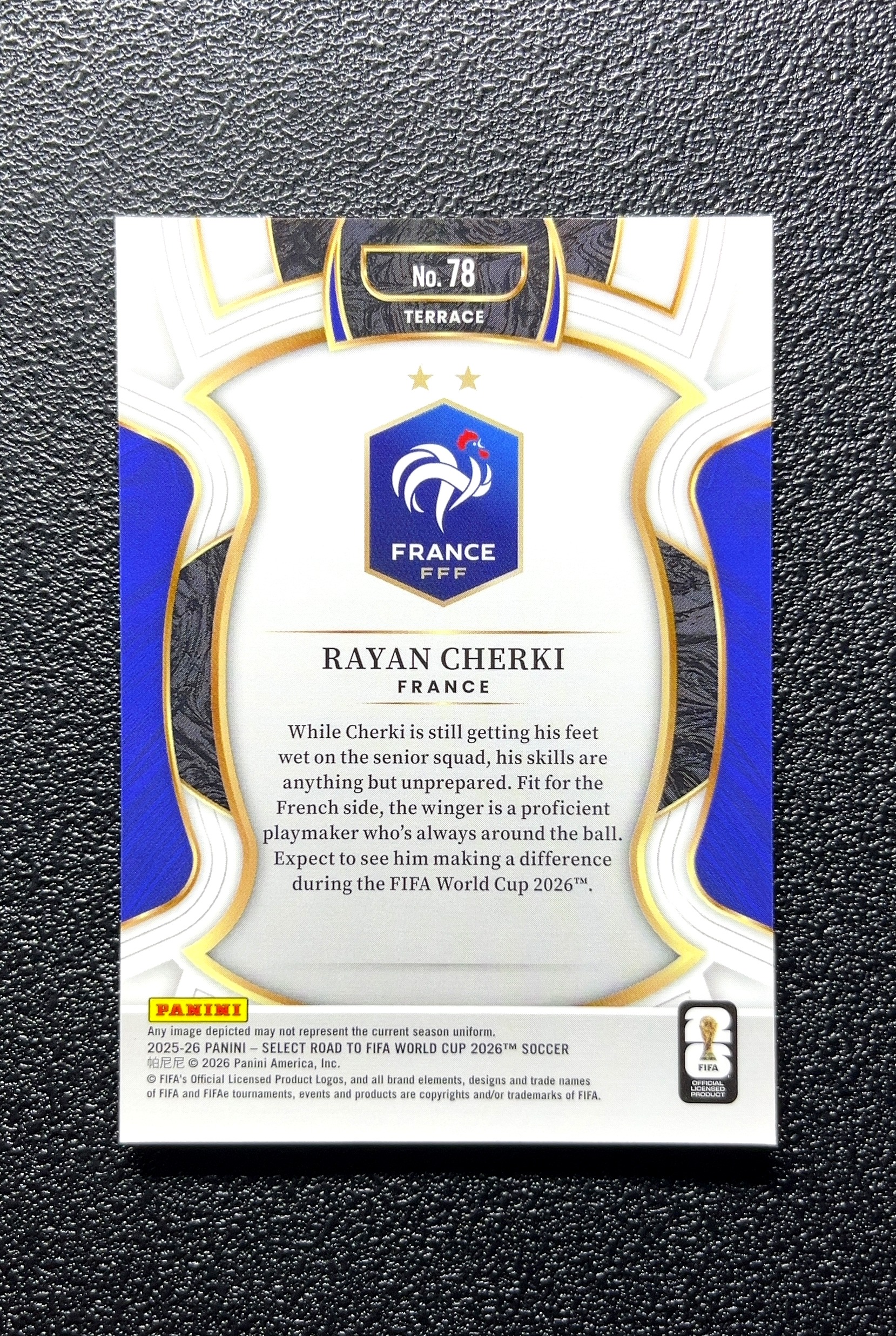 【小白1%代卖】2025 Panini SELECT ROAD TO FIFA WORLD CUP 2026 世界杯之路 RAYAN CHERKI 雷安·谢尔基 卡品如图 高价值 #78 0808