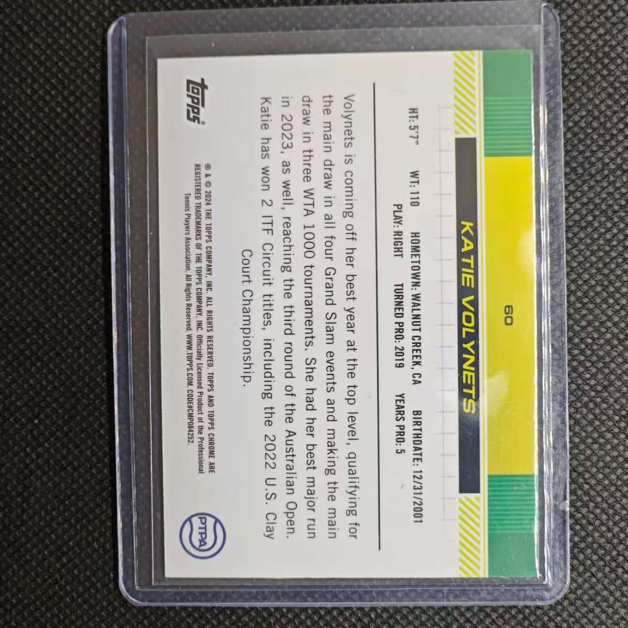 2024 Topps Chrome katie volynets 团长#网球TC 凯蒂 沃林内茨 青折 364/399编 收藏必备 收藏必备 卡品细节看图