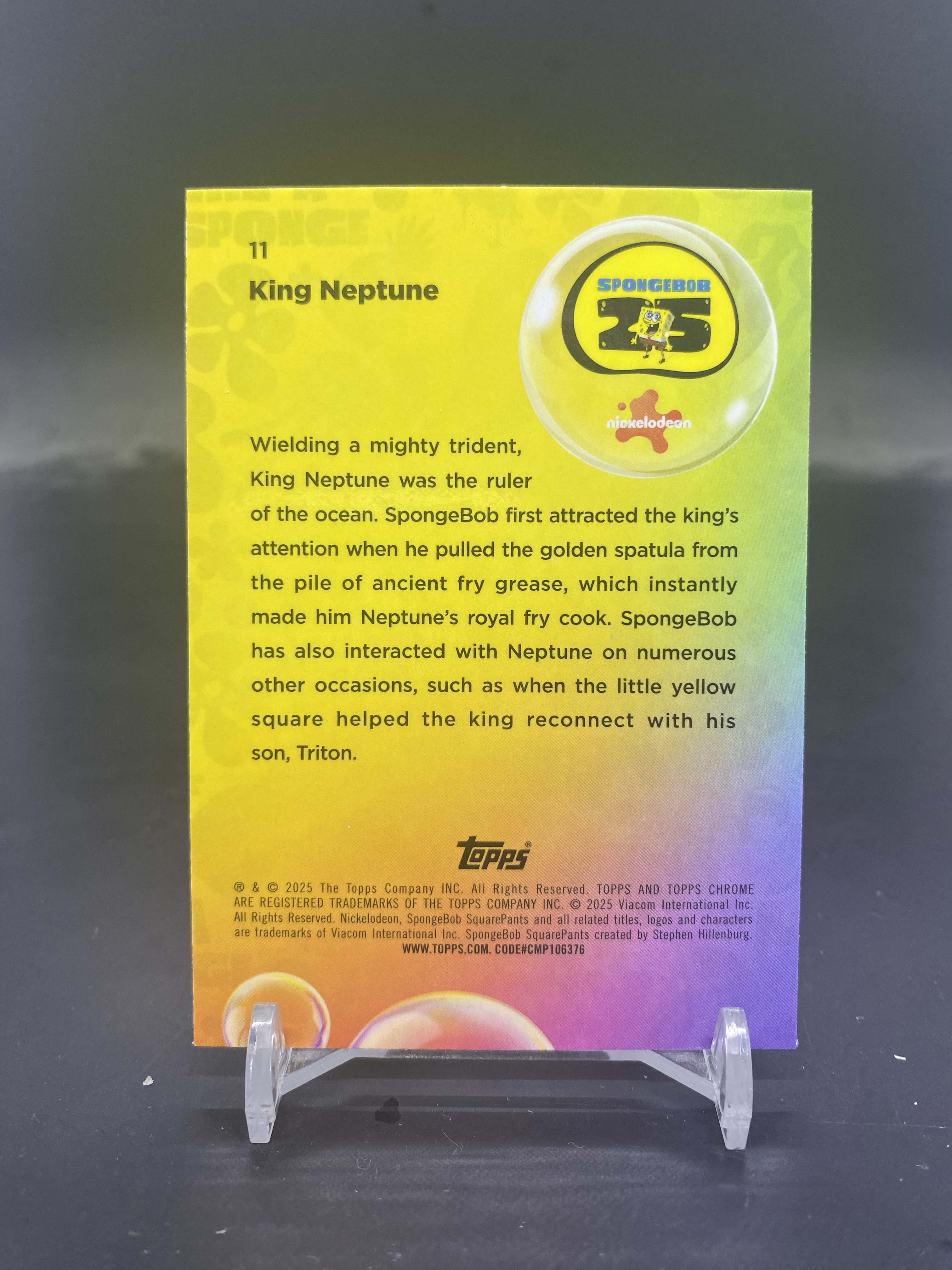 2025 Topps Chrome Spongebob SquarePants 海绵宝宝25周年 King Neptune 海神 /175编 ...