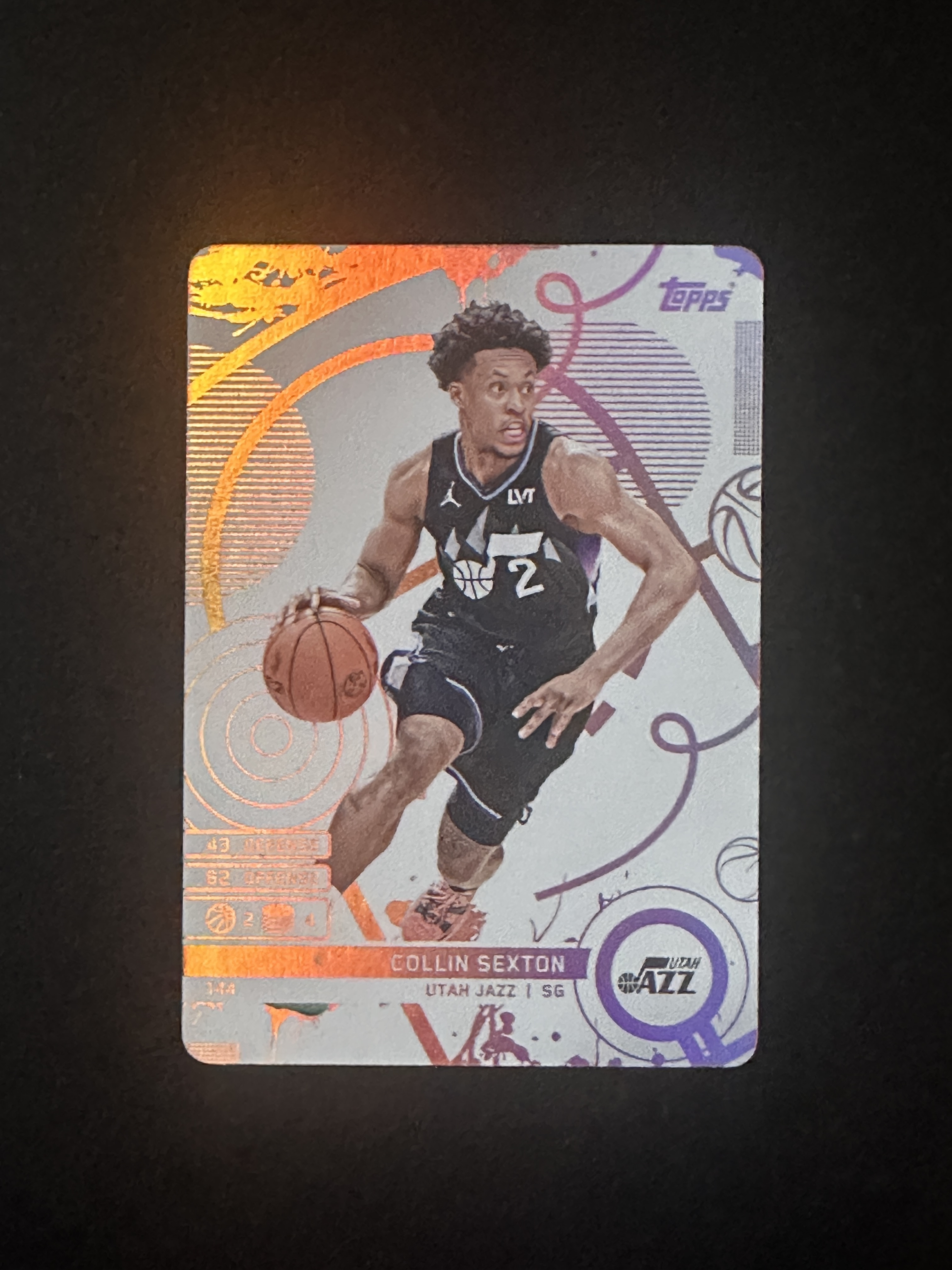 2025 Topps Match Attax Collin Sexton 卡游 爵士 塞克斯顿 编号144 白金版 银折 折射 凑套必备 卡品如图