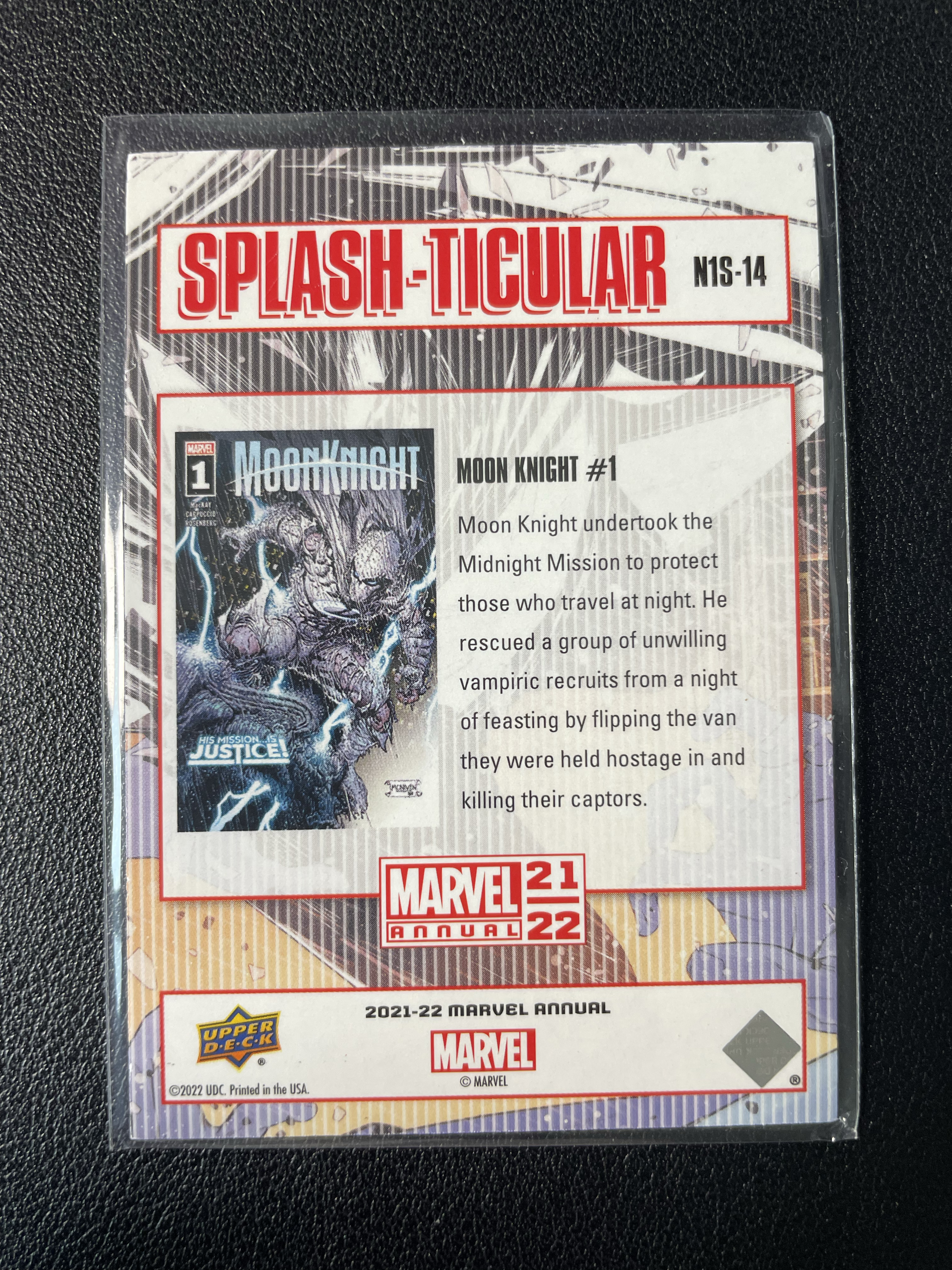 2025 Upper Deck Marvel (MCU) 漫威漫画宇宙年鉴 月光骑士 3D光栅折射特卡 SP插放 序号如图 2021-22 UD 漫威漫画宇宙年度Annual 年鉴系列