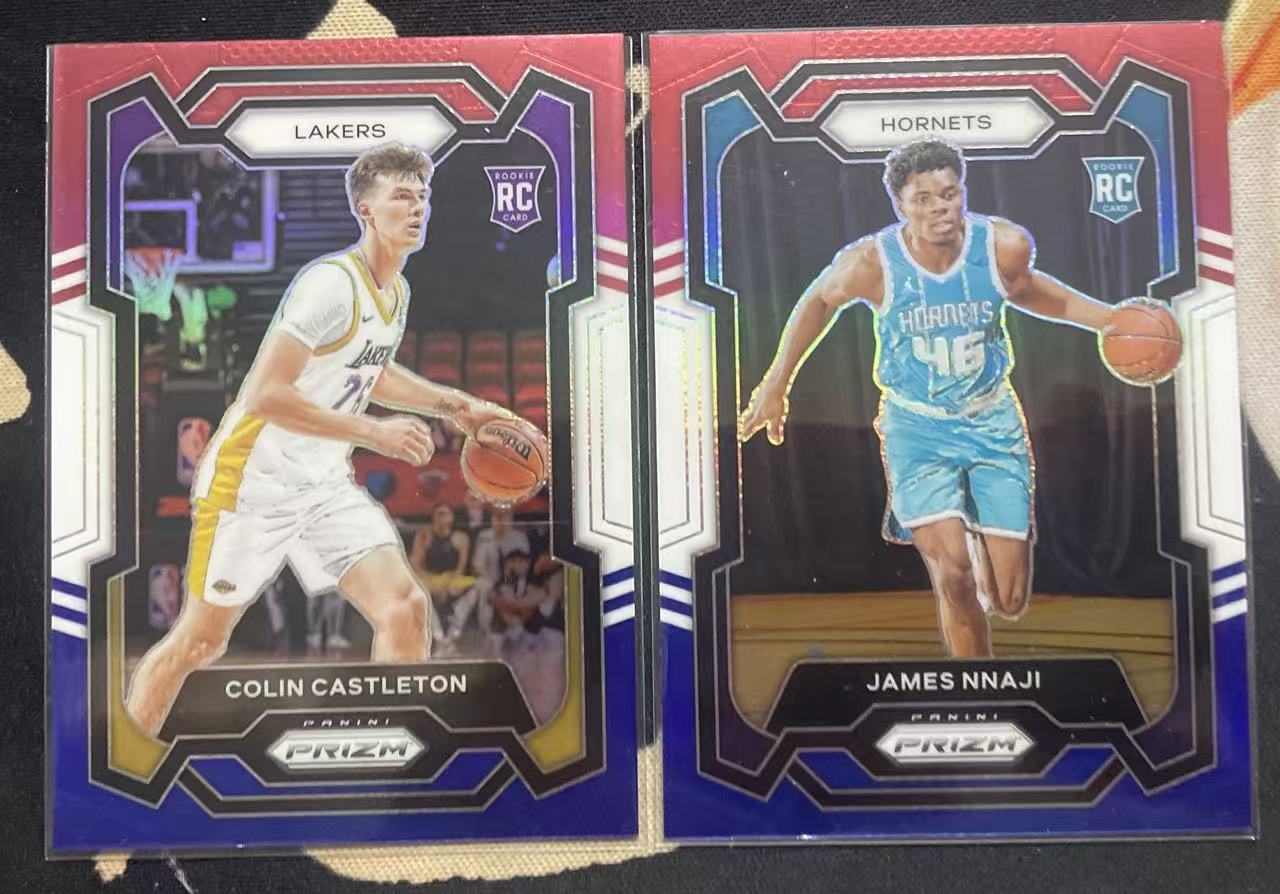 2023-24 Panini Prizm James Nnaji 詹姆斯·纳吉 黄蜂 科林·克斯尔顿 湖人 rc 新秀年三色折 折射 好秀 凑套 彩虹 打包 值得收藏 (猴子卡社)