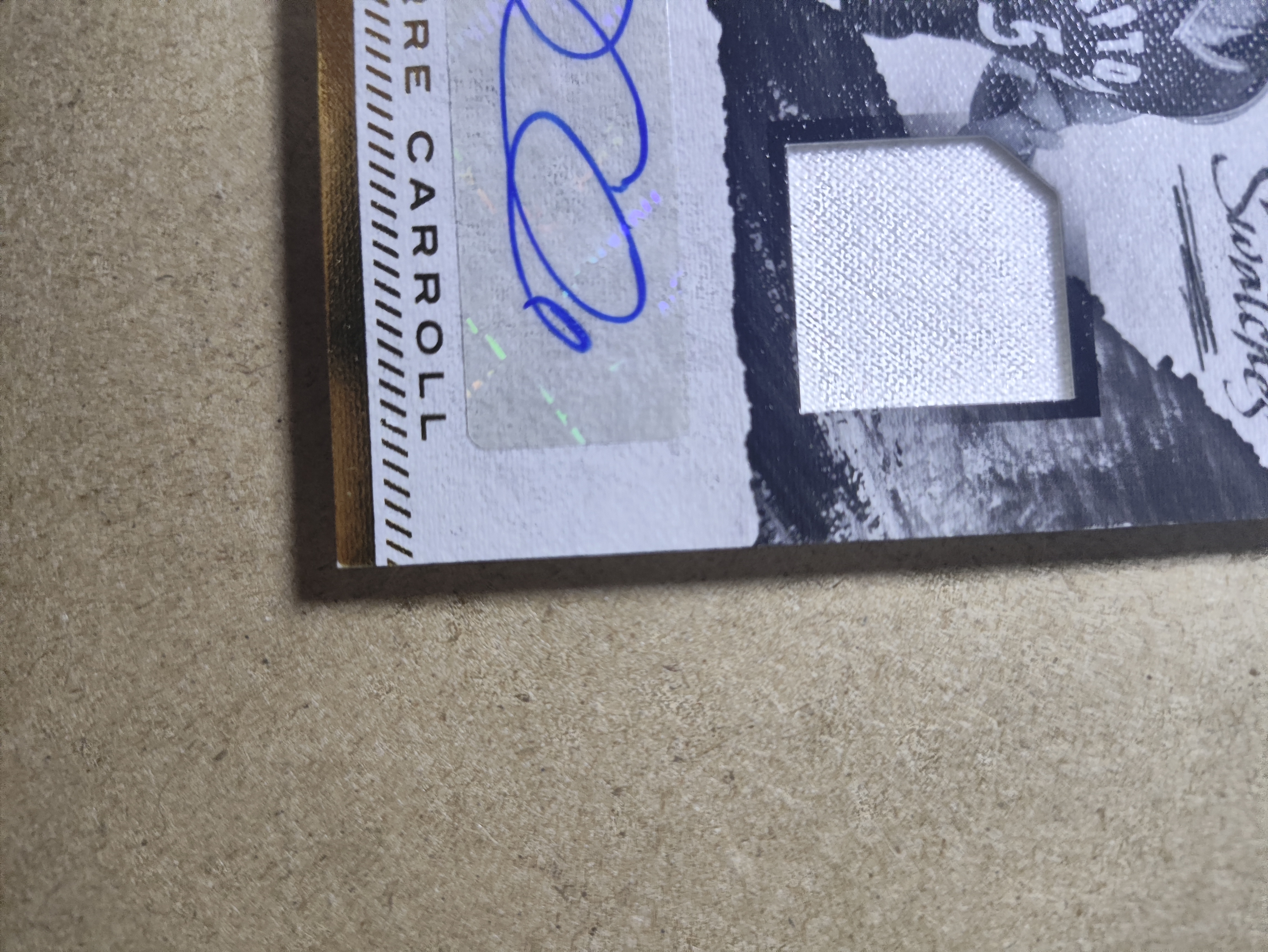 2017-18 Panini Court Kings DeMarre Carroll 油画 德马雷 卡罗尔 篮网 签字 贴签 16/299编 GU落场 球衣物料切割 JA 卡品瑕疵如图 收藏必备