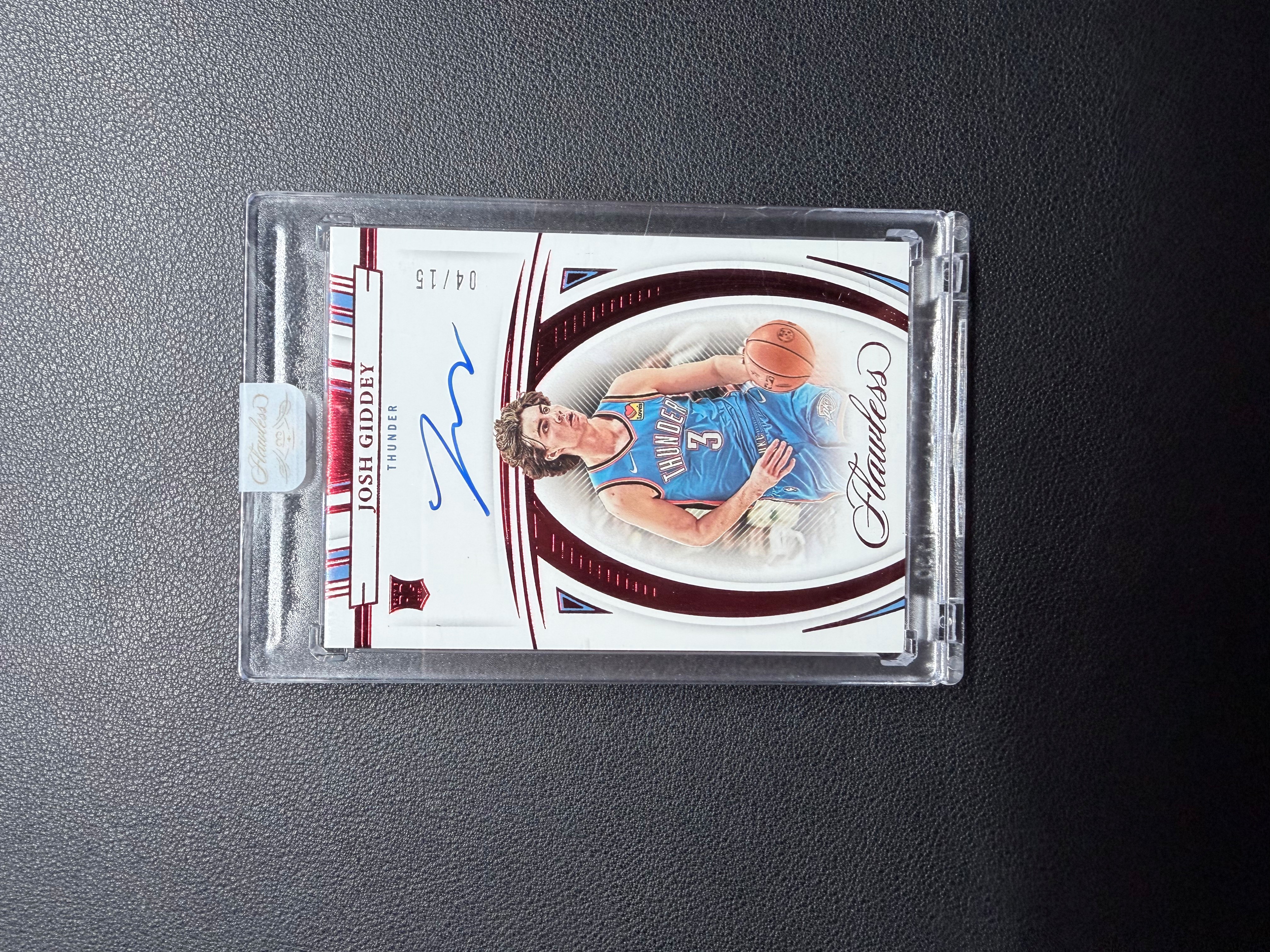 2021-22 Panini Flawless Josh Giddey RC 约什 吉迪 手提系列 新秀RA 限量15编 RUBY中国红 卡签 签字 雷霆选图 公牛核心 三双 状态爆炸 原封砖