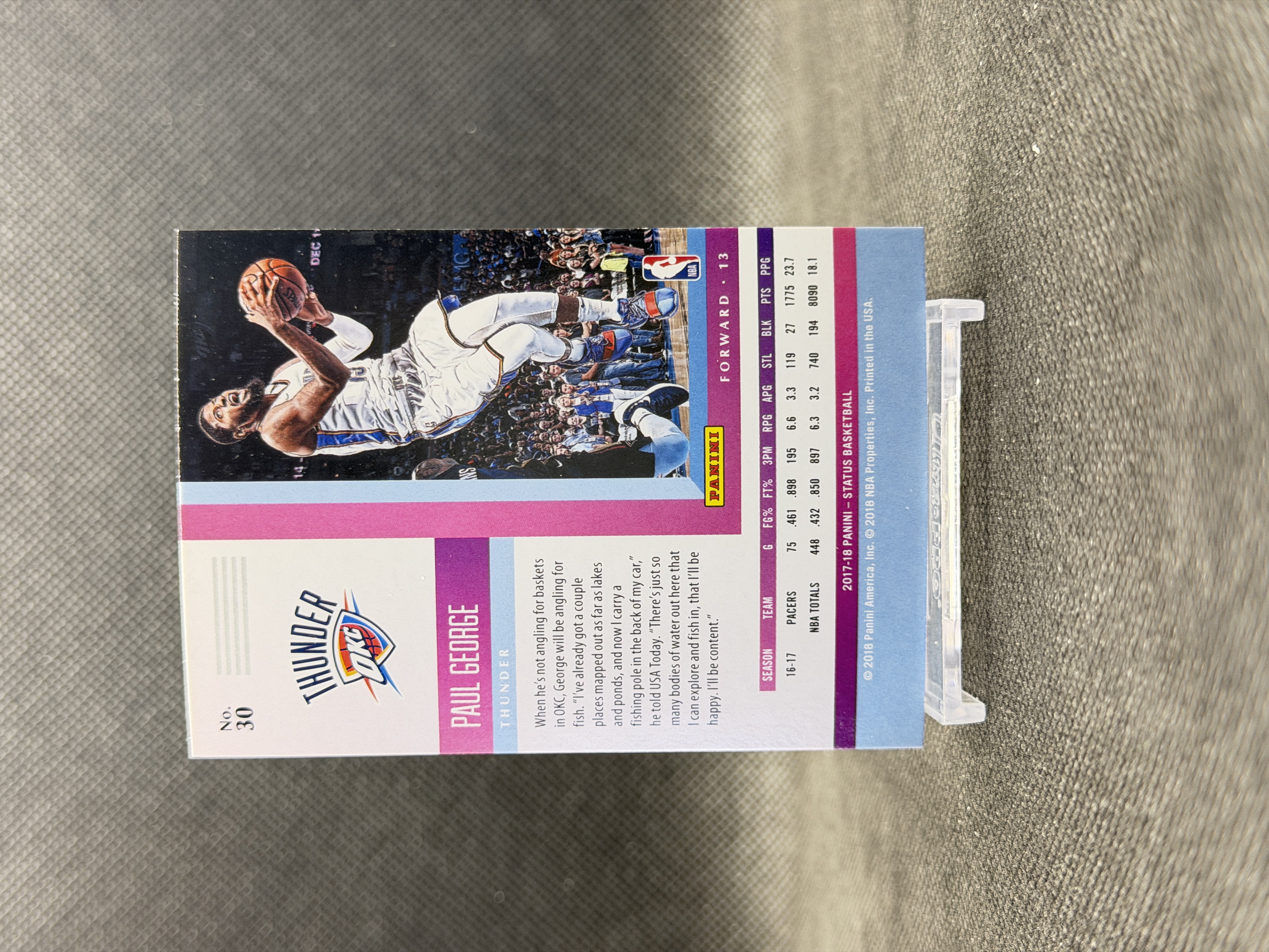 2017-18 Panini Status Paul George #30 泡椒 乔治 保罗 折射