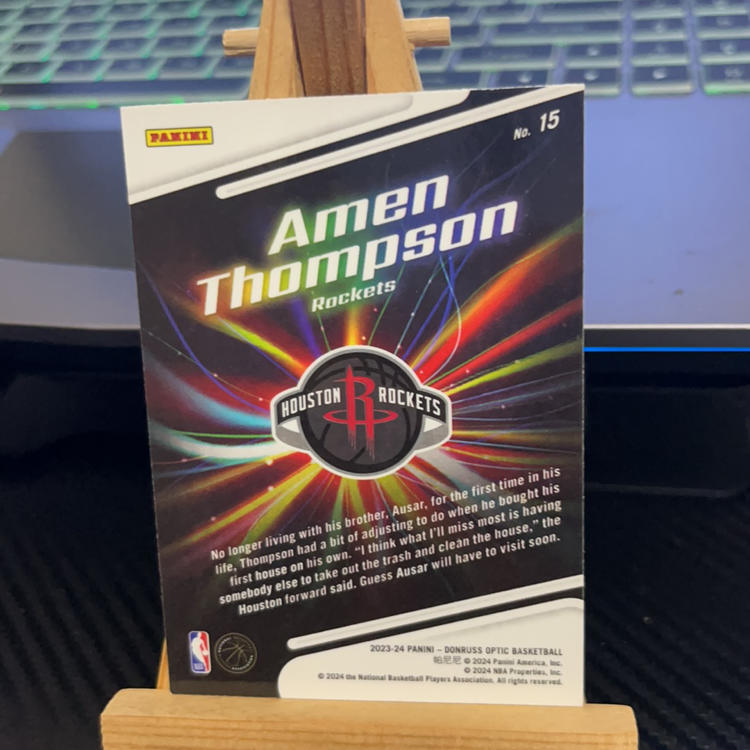 2023-24 Panini Donruss Amen Thompson RC 阿门 汤普森 火箭 新秀 特卡 optic系列 op 卡品如图 凑图必备 值得收藏!免费代卖!