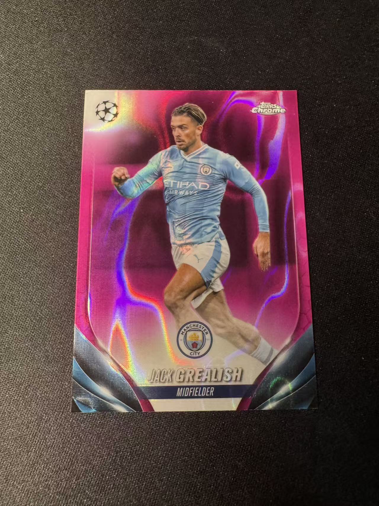 【大四喜拍賣】2023-24 Topps Chrome 歐冠 歐戰 TC Jack Grealish 格拉利什 格里利什 搖子 曼城 英格蘭 粉熔巖折 折射 收藏必備 瑕疵如圖 flying