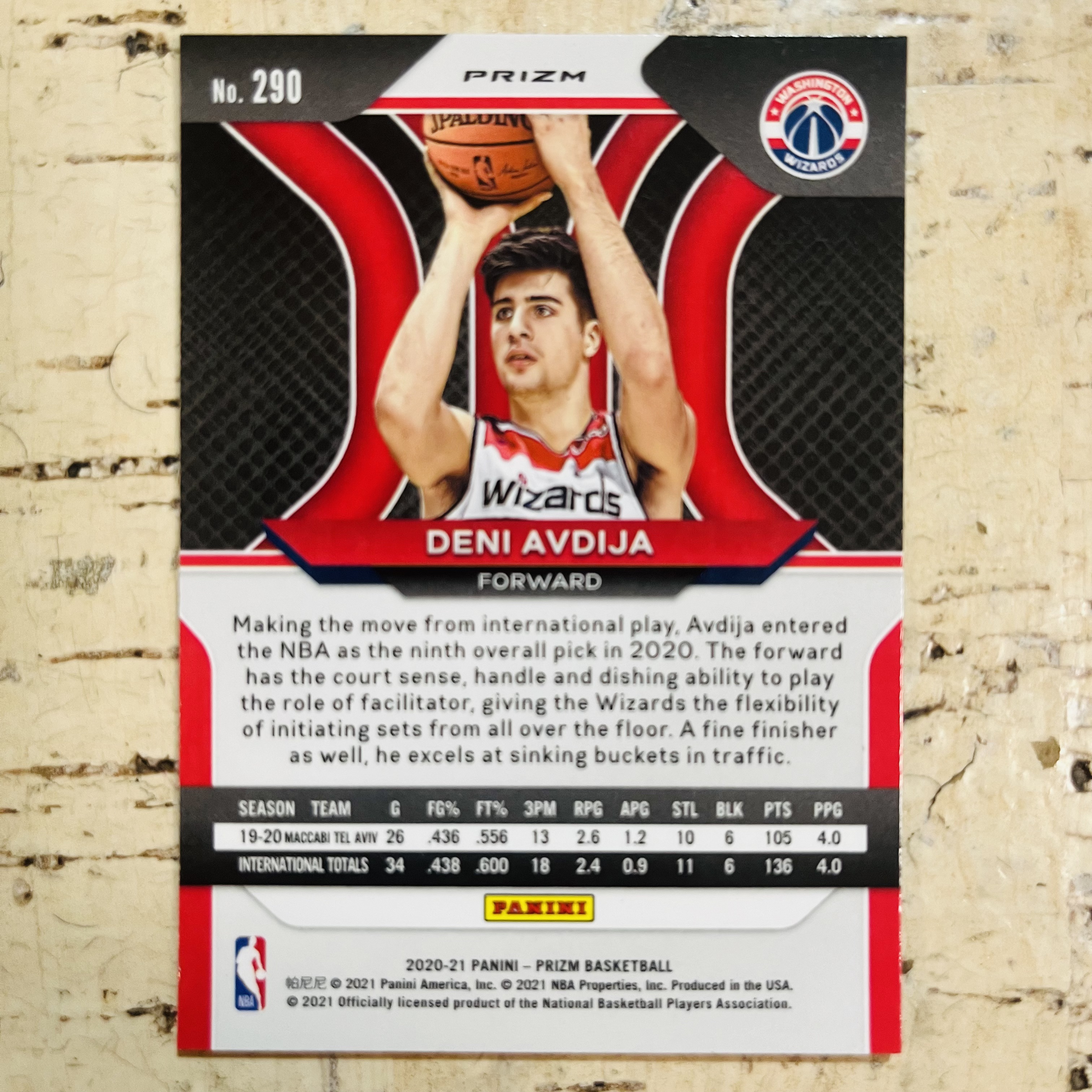 2020-21 Panini Prizm Deni Avdija RC 新秀 开拓者 阿夫迪亚 正银折 银折射 稀有折射 凑彩虹必备【小卡迷拍卖 可累积半年】