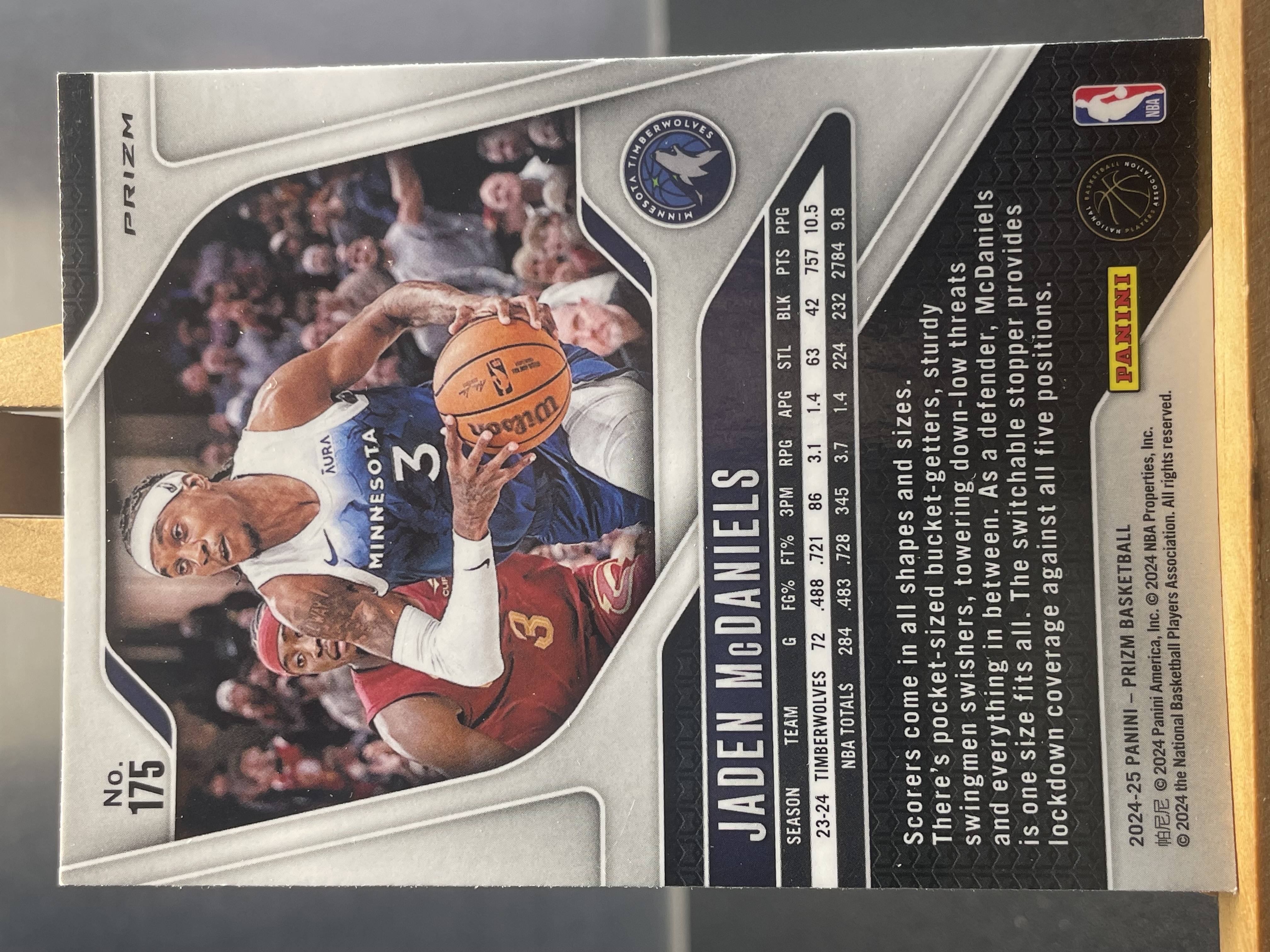 (B9) 2024-25 PANINI PRIZM 银折 杰登 麦克丹尼尔斯 森林狼 近期大热球星 收藏凑套必备 !!!