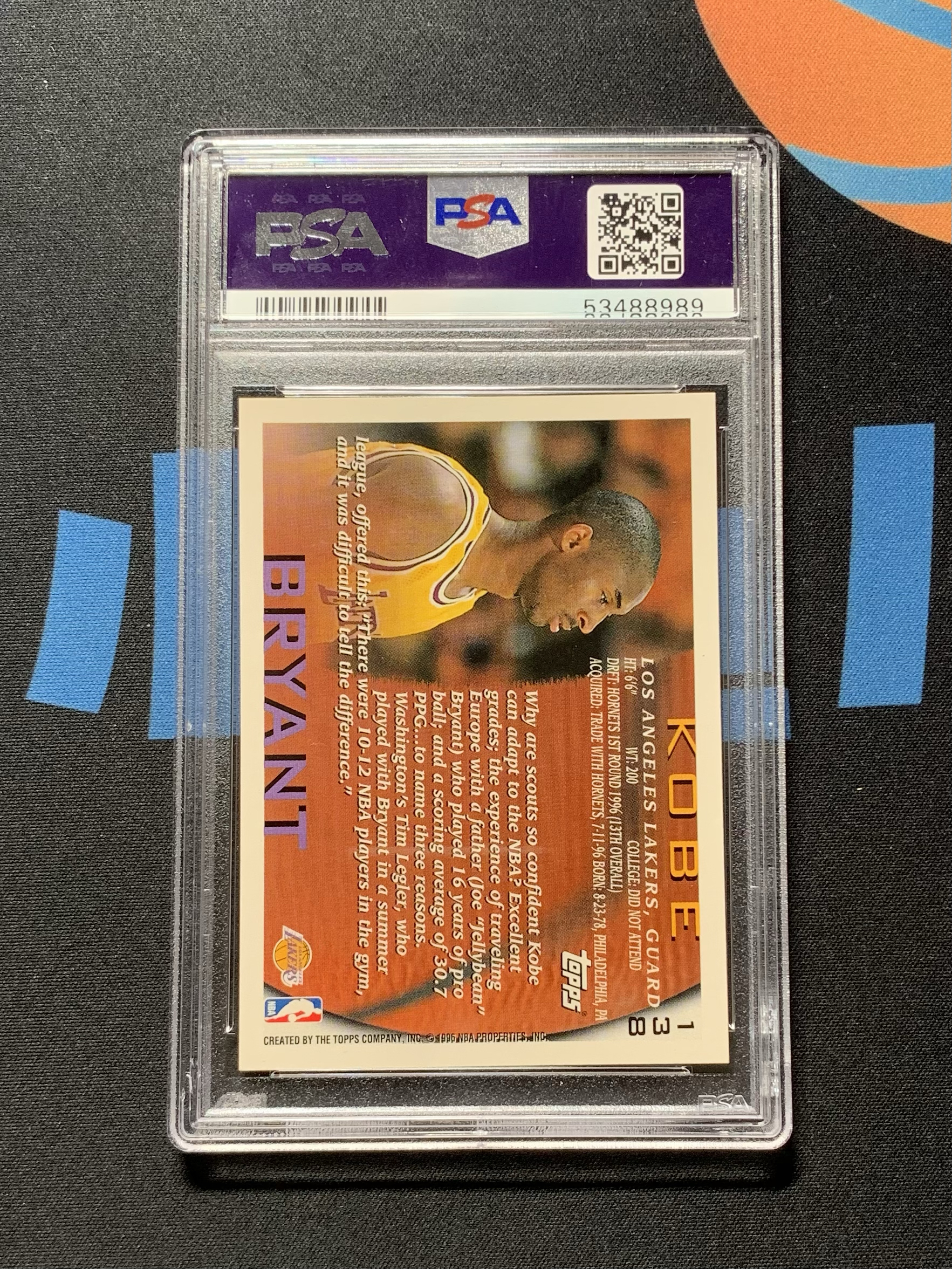1996-97 Topps Rookie Kobe Bryant RC 湖人 科比 布莱恩特 正新秀RC 最正一版Rookie 专收投资必备 评级 PSA9 高分难得 请仔细阅读描述 小鱼儿