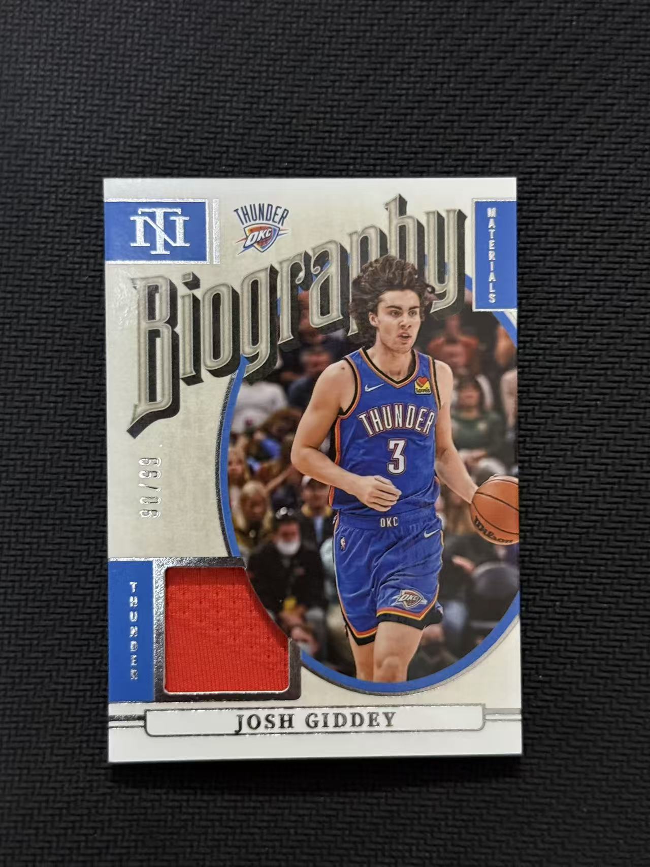 2024-25 Panini National Treasures Josh Giddey 雷霆 国宝 约什 吉迪 90/99编 小窗物料 球衣切割 亲穿 GU 卡品如图 老公DR