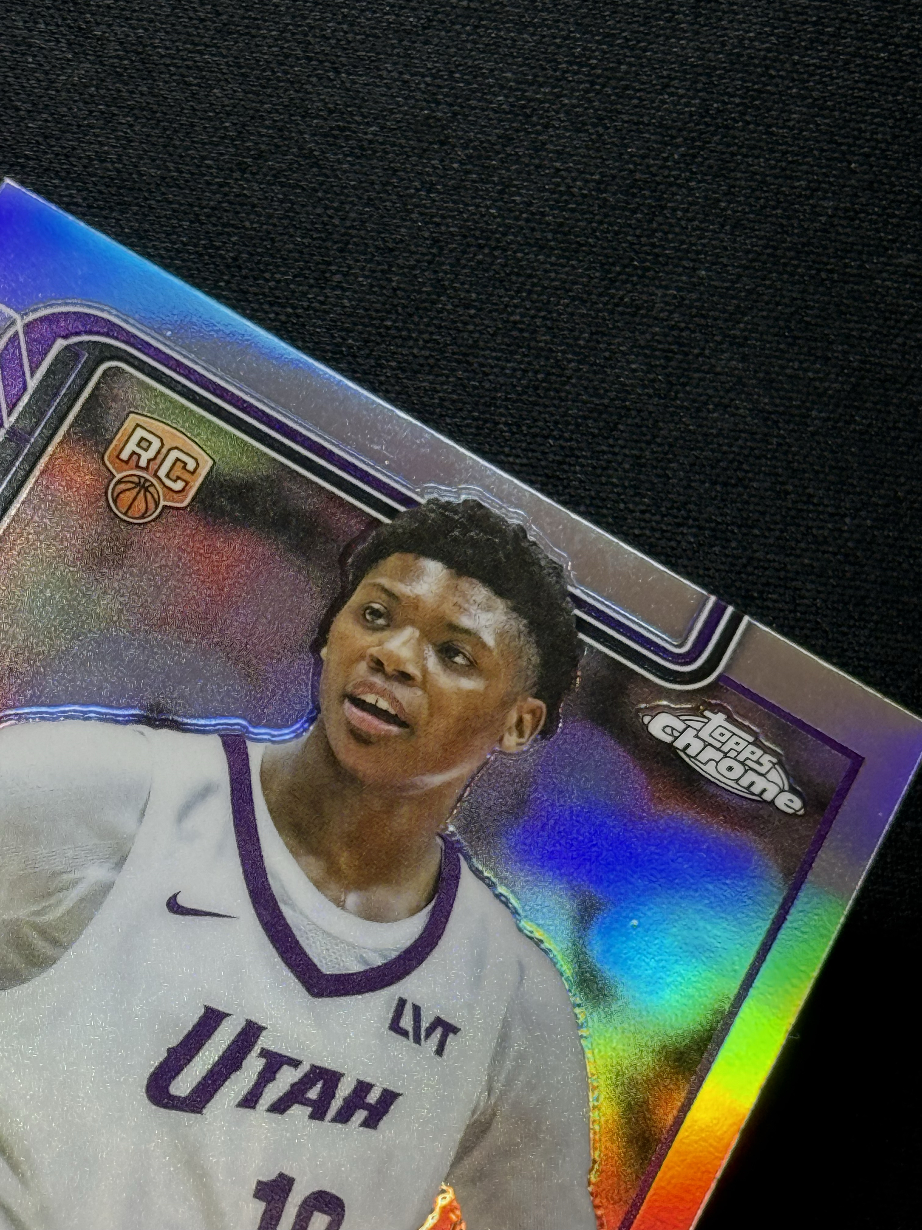2025-26 Topps Chrome Ace bailey RC 【小贝代拍】Tc 爵士 大热 新秀 埃斯 艾斯 贝利 正银折 瑕疵如图 拍前看描述 H CL