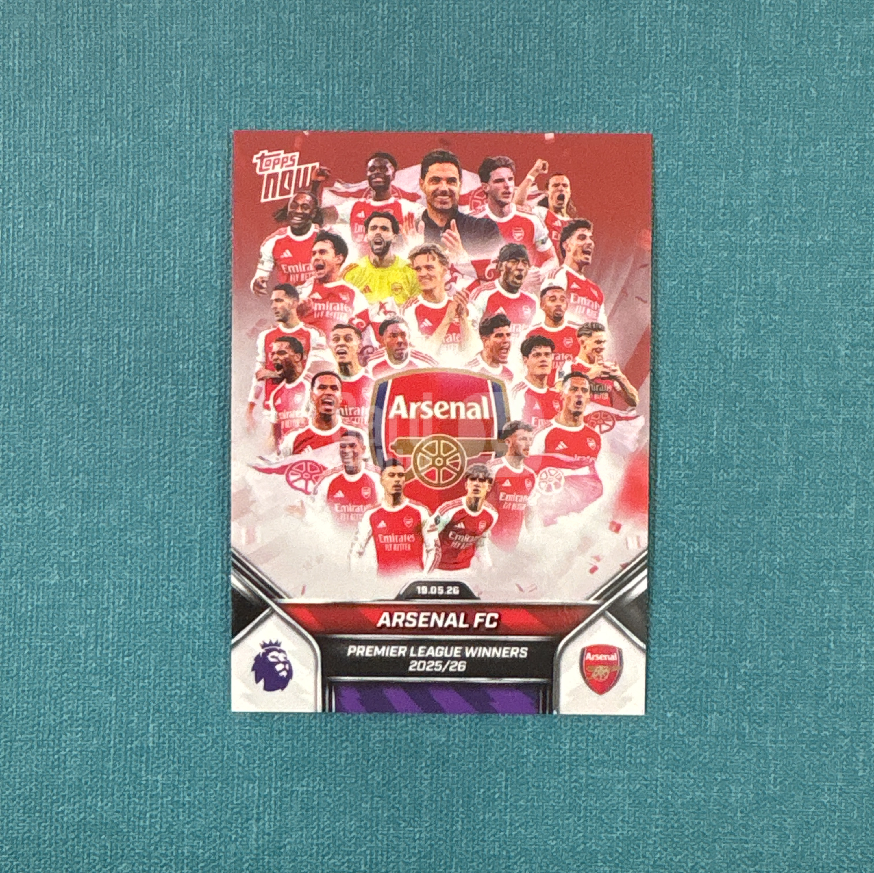 2026 Topps Now 阿森纳 获得2025-26赛季英超冠军 时隔22年再次夺冠 赖斯 厄德高 萨卡 阿尔特塔 萨利巴 道曼 卡品如图 JGG